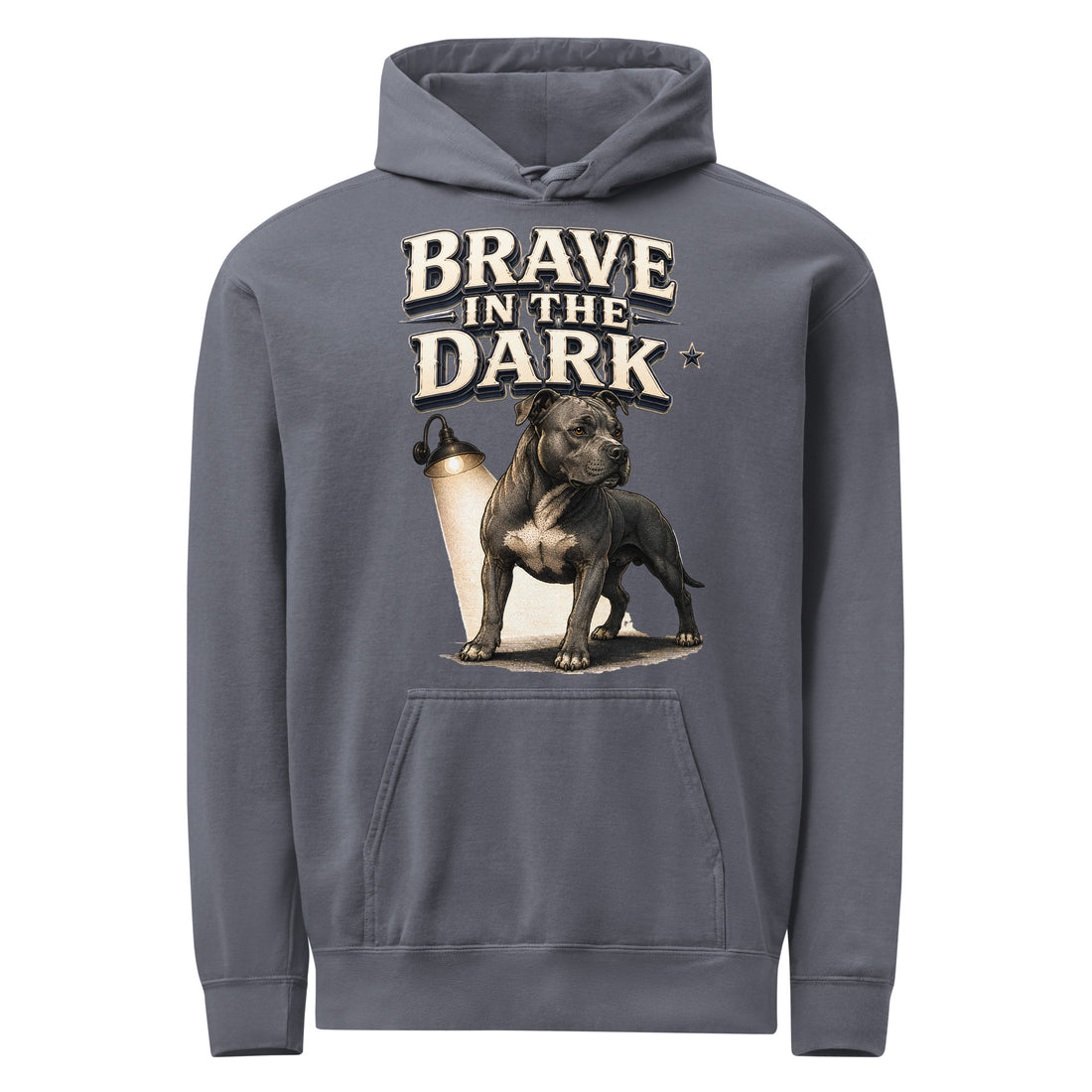 Pitbull Lovers Premium Unisex Garment-Dyed Hoodie - Brave In The Dark by printfluence.net