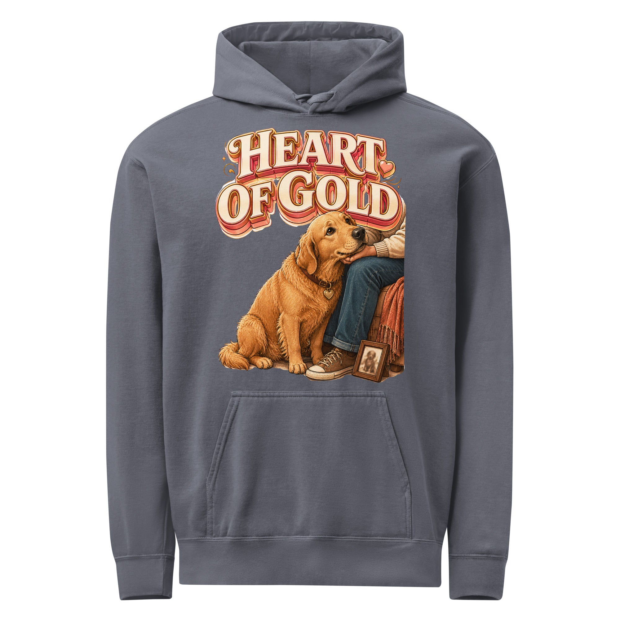 Golden Retriever Lovers Premium Garment-Dyed Hoodie - Heart Of Gold by printfluence.net