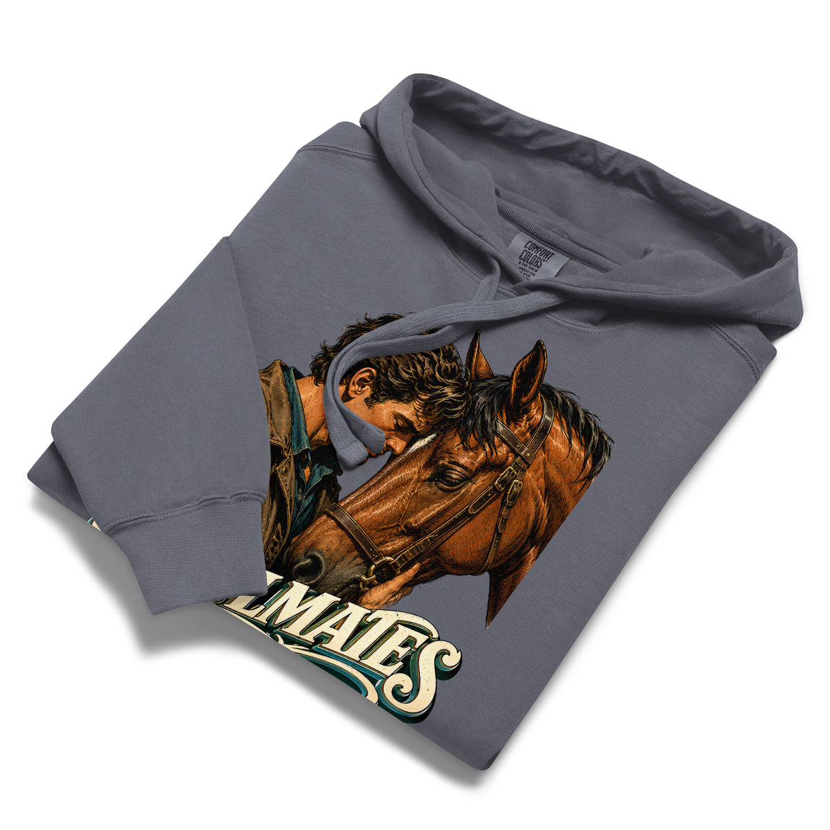Soulmates Horse Garment-Dyed Hoodie - Horse Lovers Edition by printfluence.net
