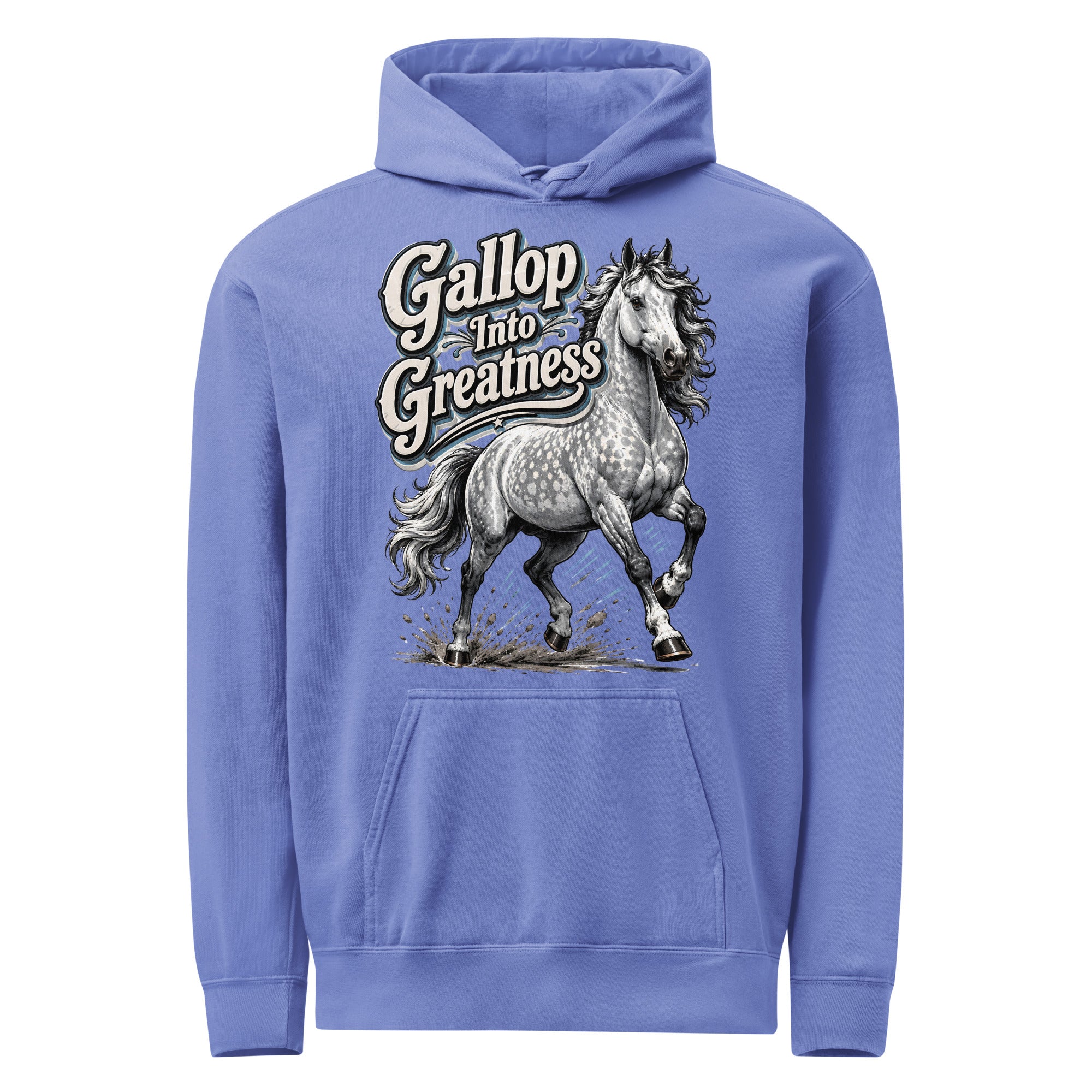 Gallop Into Greatness Horse Garment-Dyed Heavyweight Hoodie – Ultimate Horse Lovers Edition by printfluence.net