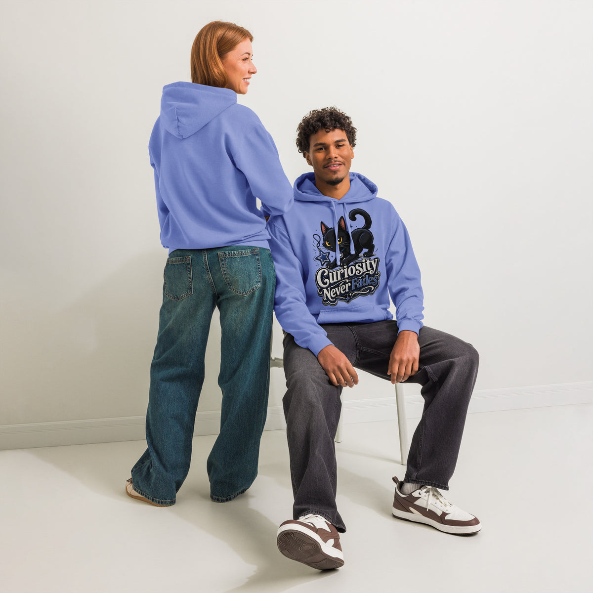Curiosity Never Fades Cat Lovers Garment Dyed Hoodie by printfluence.net