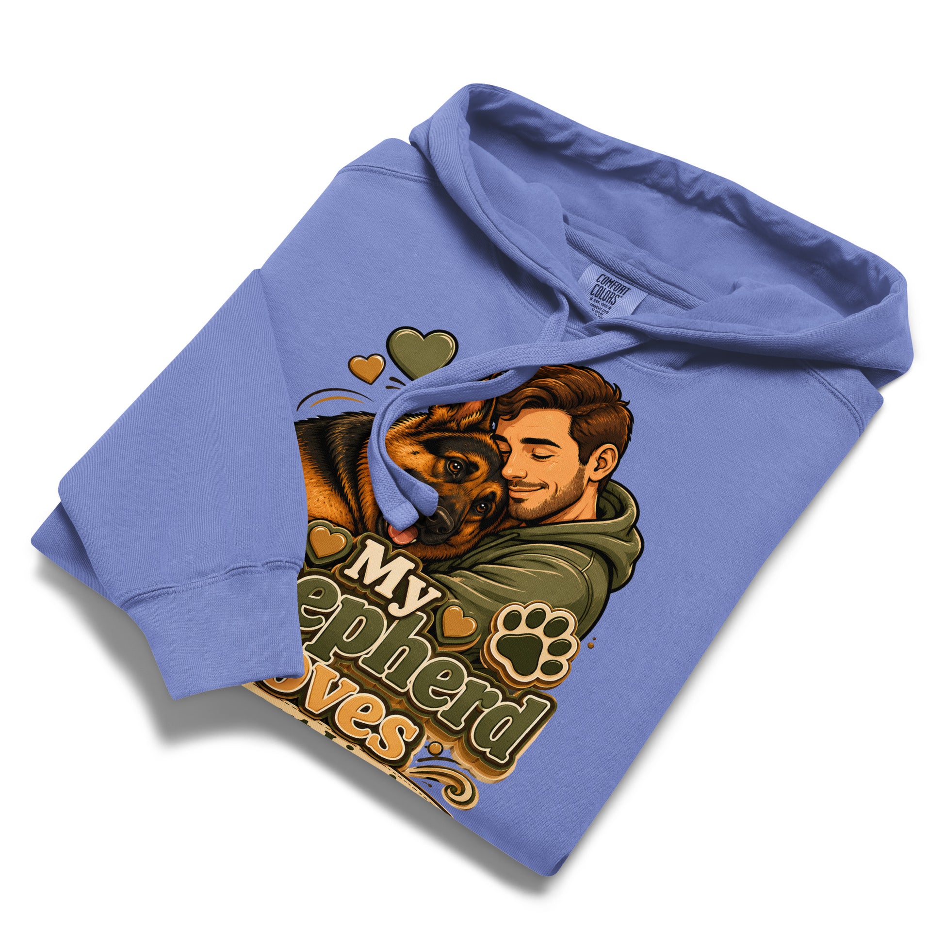German Shepherd Loves Without Limits Garment-Dyed Hoodie by printfluence.net