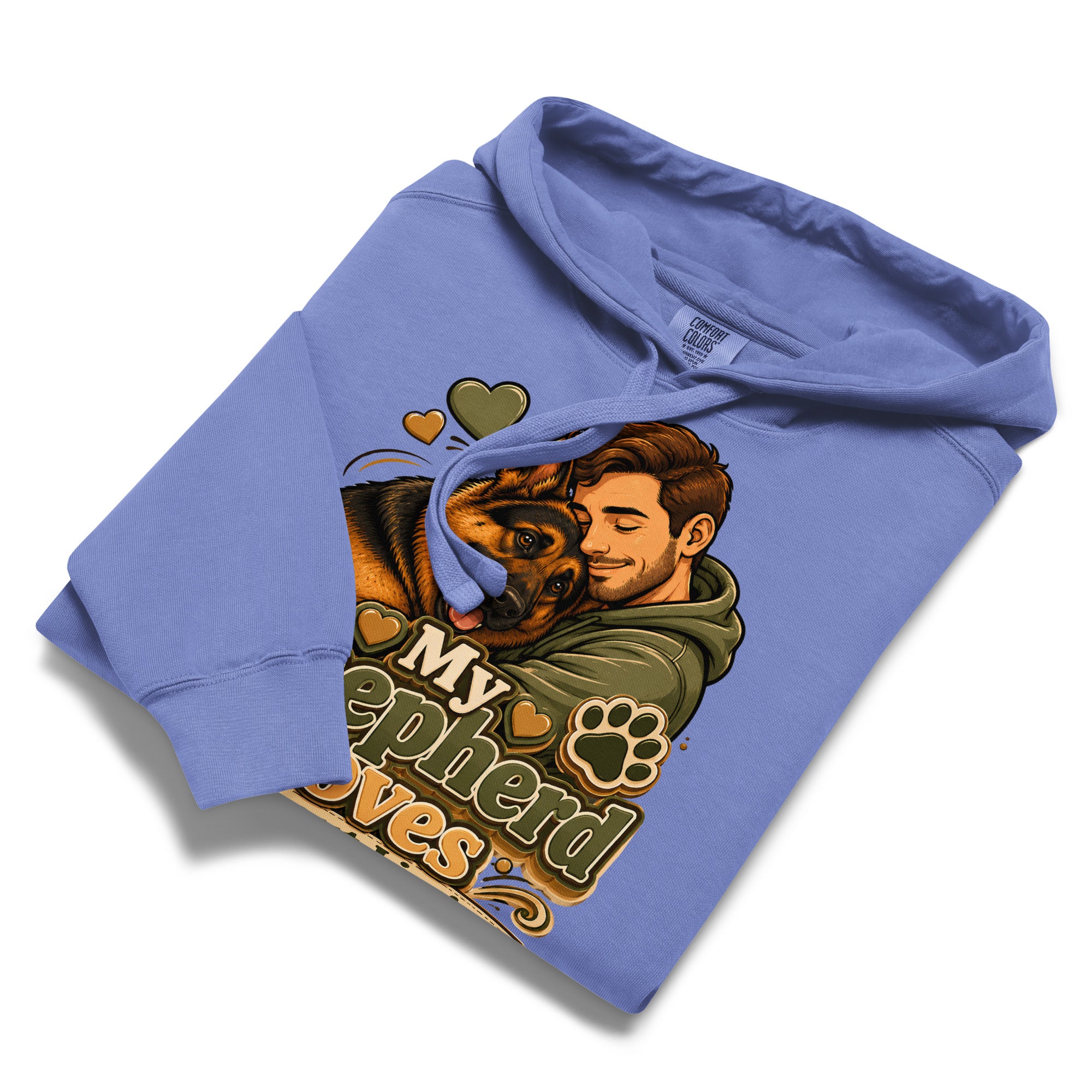 German Shepherd Loves Without Limits Garment-Dyed Hoodie by printfluence.net