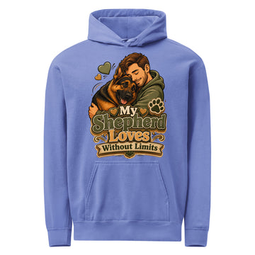 German Shepherd Loves Without Limits Garment-Dyed Hoodie by printfluence.net
