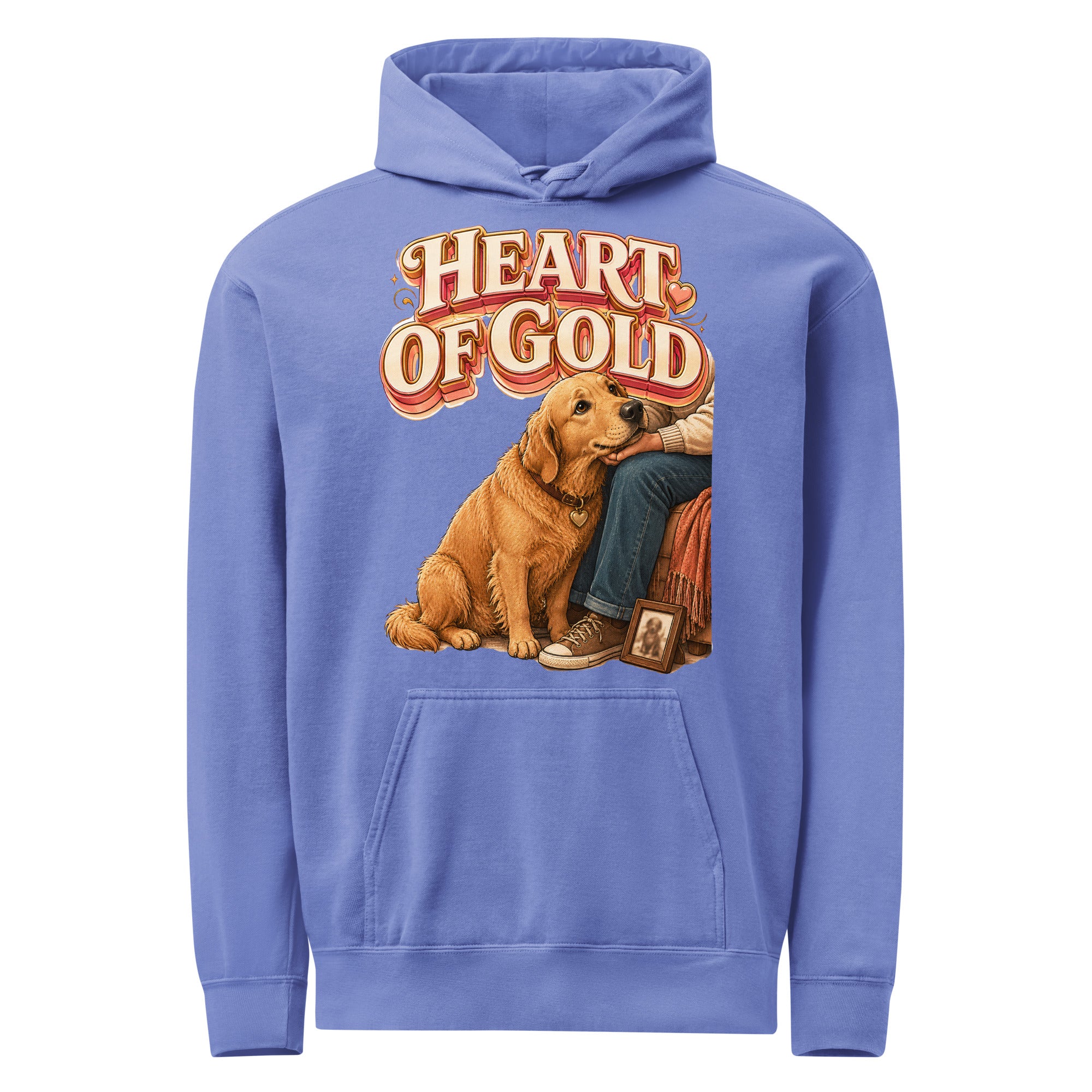 Golden Retriever Lovers Premium Garment-Dyed Hoodie - Heart Of Gold by printfluence.net