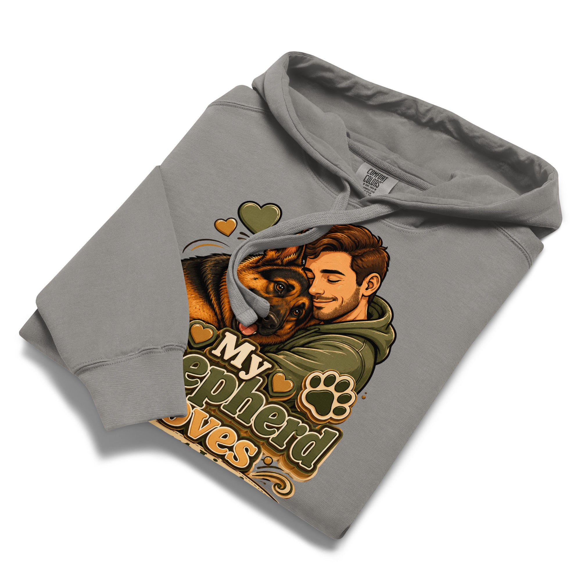 German Shepherd Loves Without Limits Garment-Dyed Hoodie by printfluence.net