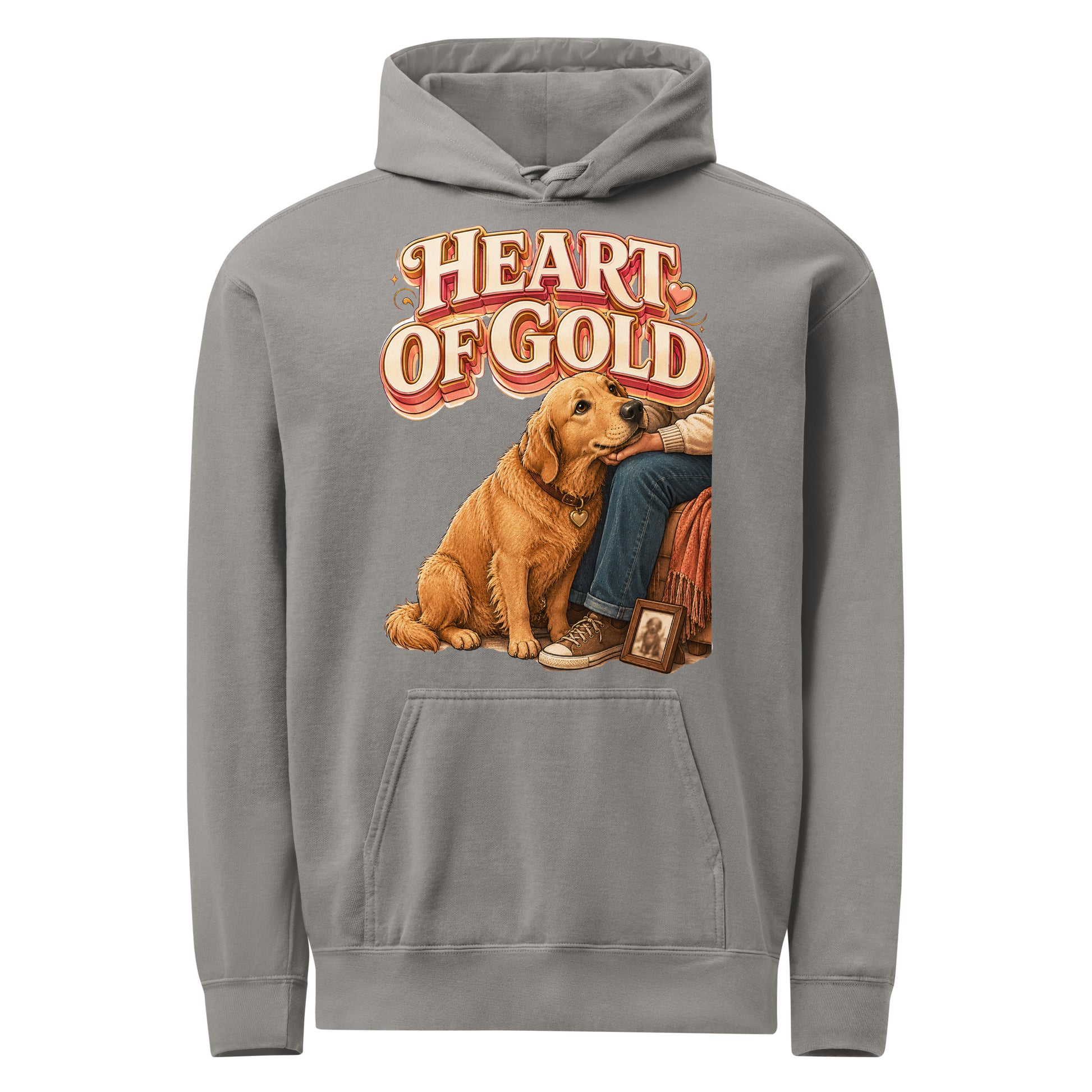 Golden Retriever Lovers Premium Garment-Dyed Hoodie - Heart Of Gold by printfluence.net