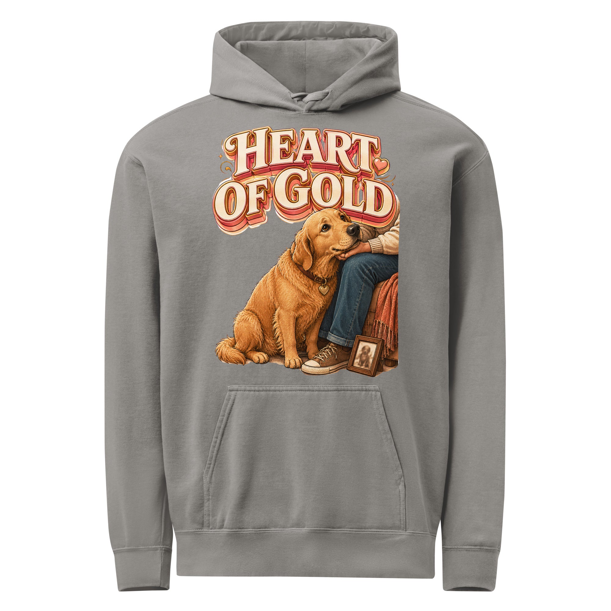 Golden Retriever Lovers Premium Garment-Dyed Hoodie - Heart Of Gold by printfluence.net