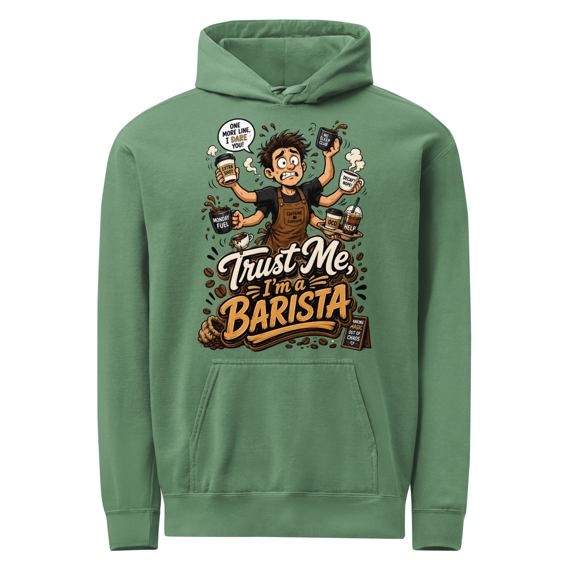 Coffee Lovers Unisex Garment-Dyed Hoodie - Emotionally Attached To Coffee! by printfluence.net