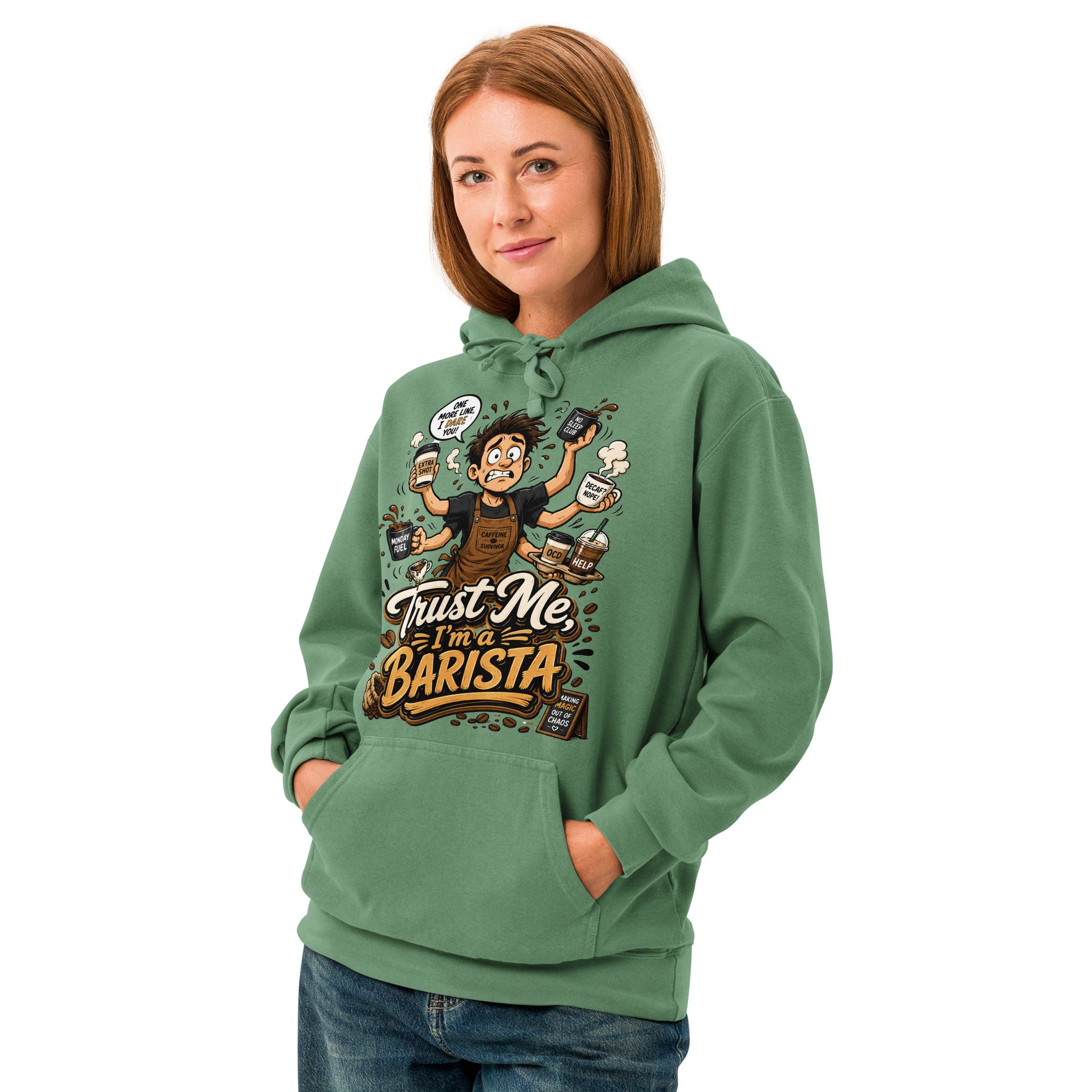 Coffee Lovers Unisex Garment-Dyed Hoodie - Emotionally Attached To Coffee! by printfluence.net