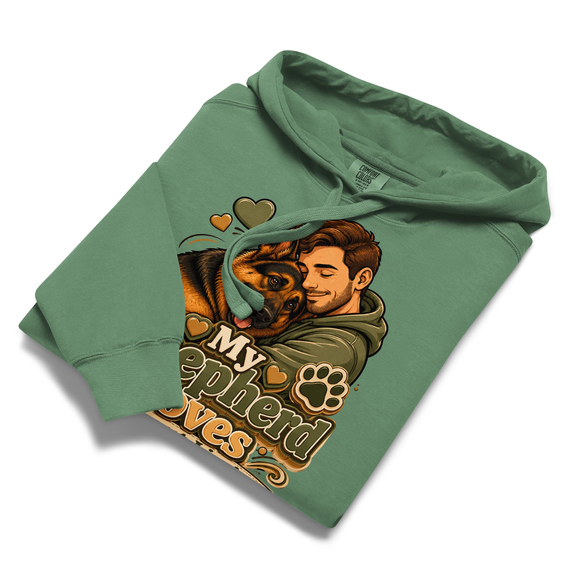 German Shepherd Loves Without Limits Garment-Dyed Hoodie by printfluence.net