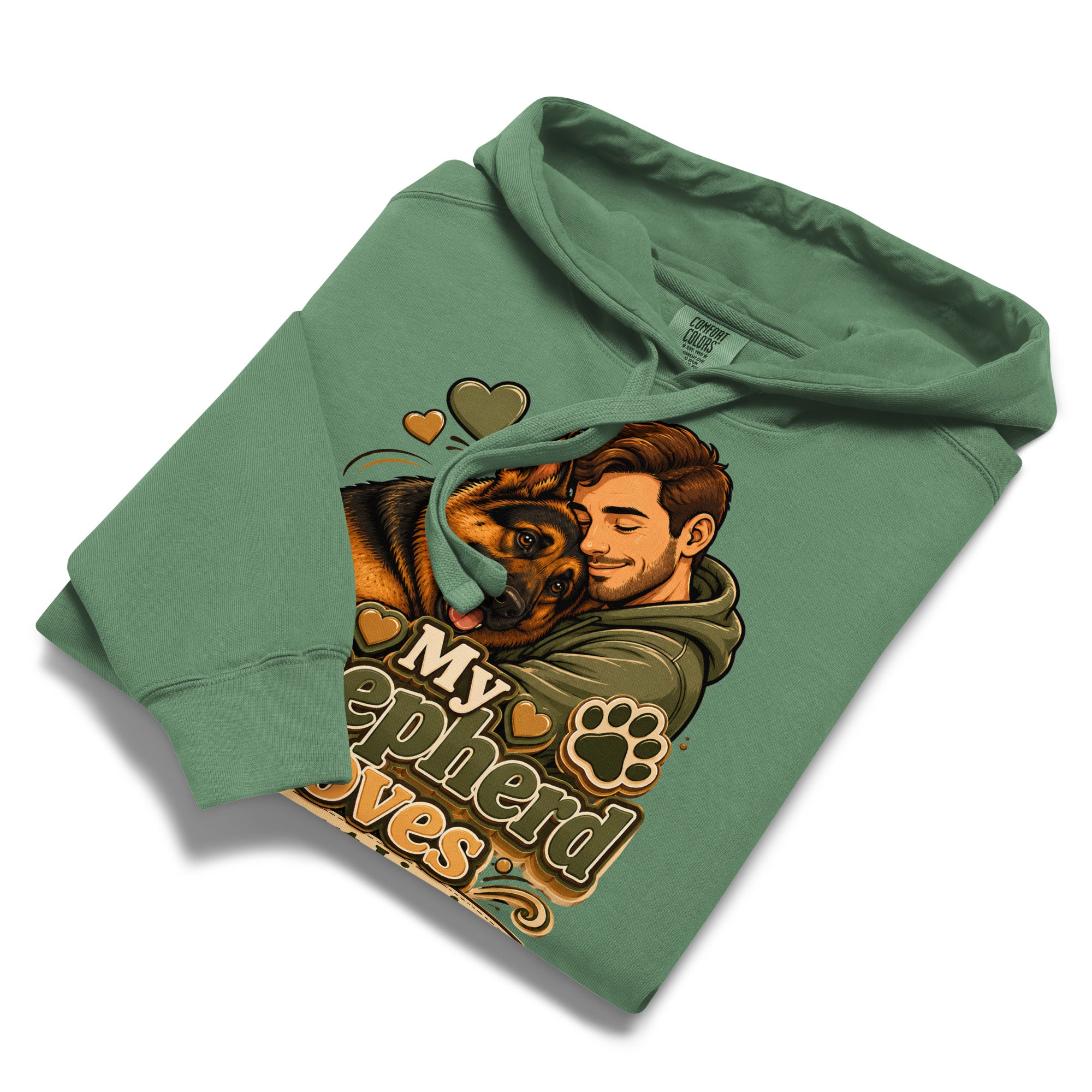 German Shepherd Loves Without Limits Garment-Dyed Hoodie by printfluence.net