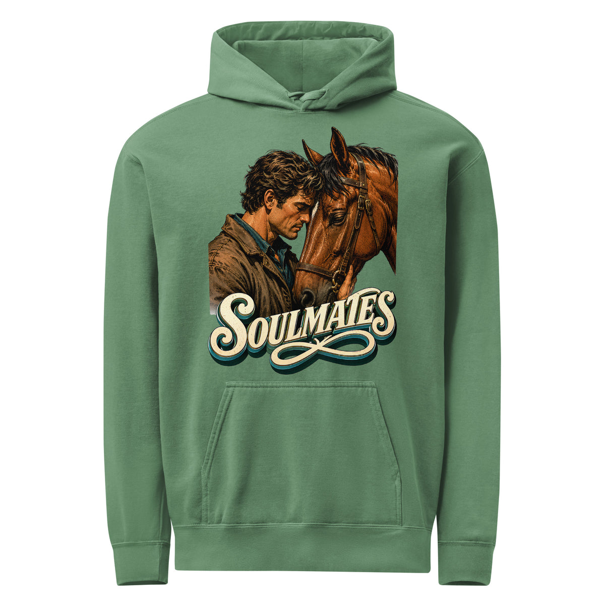 Soulmates Horse Garment-Dyed Hoodie - Horse Lovers Edition by printfluence.net