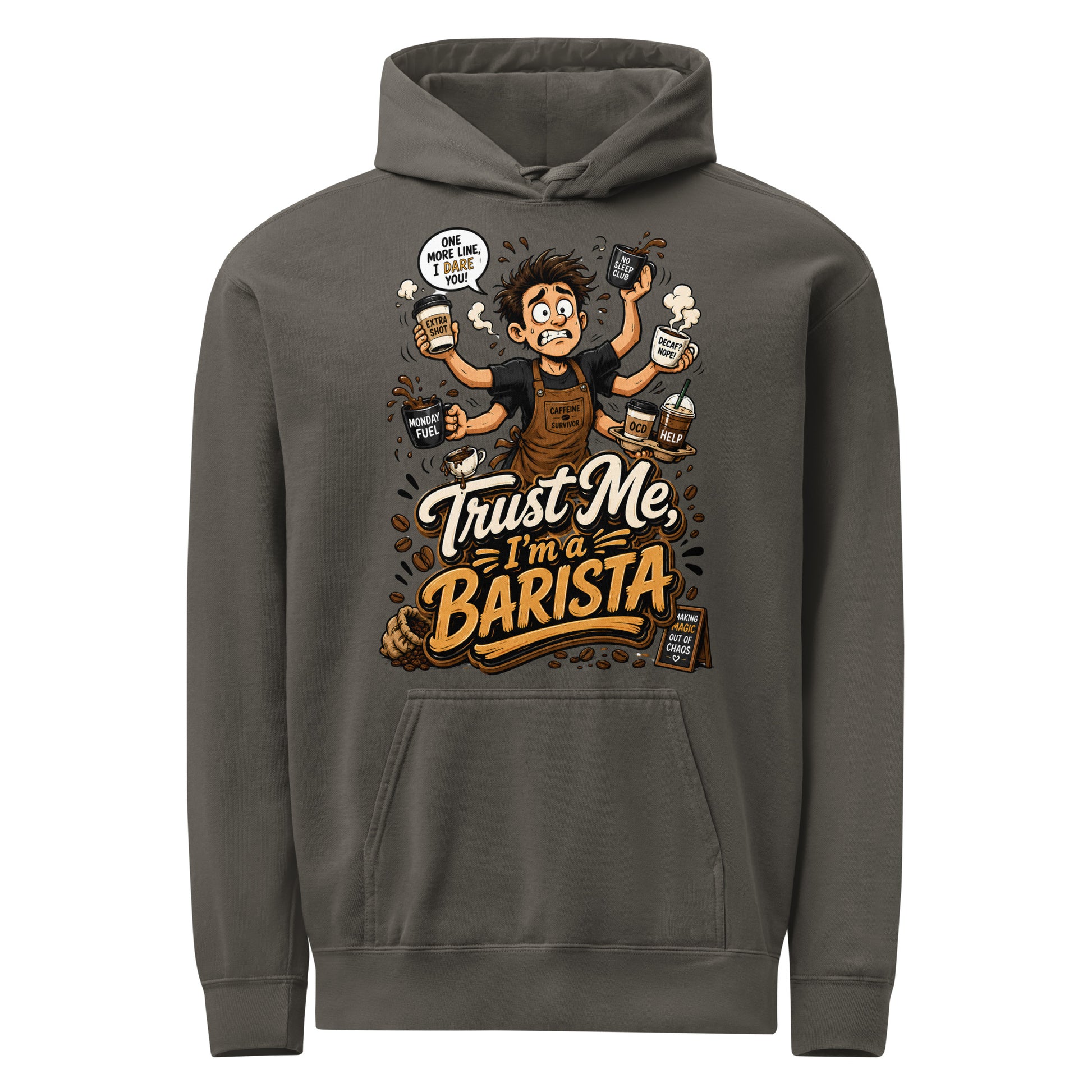 Coffee Lovers Unisex Garment-Dyed Hoodie - Emotionally Attached To Coffee! by printfluence.net