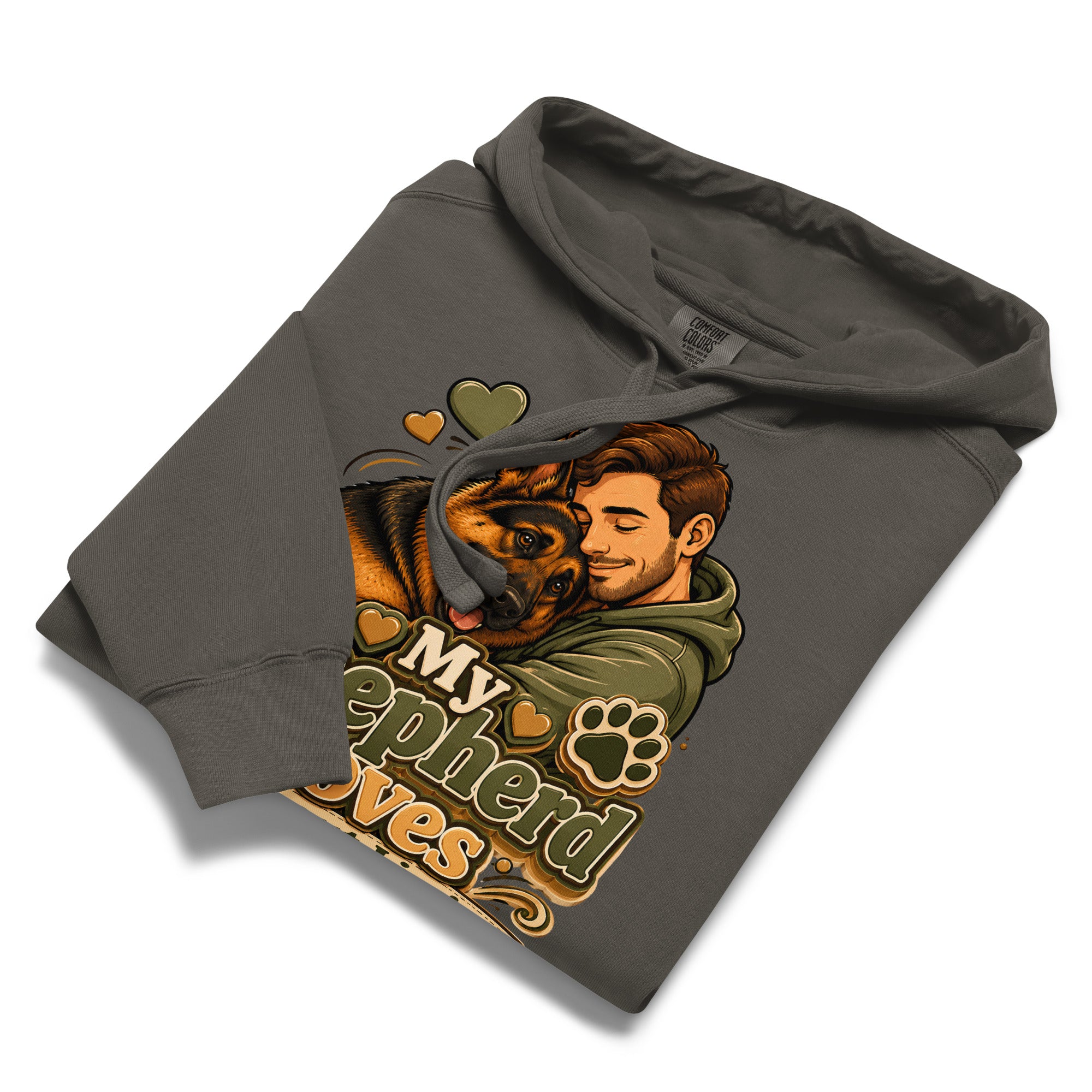 German Shepherd Loves Without Limits Garment-Dyed Hoodie by printfluence.net