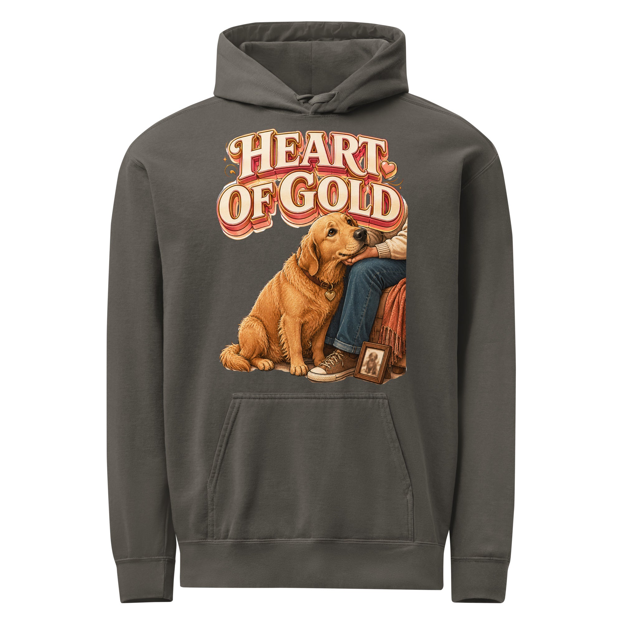 Golden Retriever Lovers Premium Garment-Dyed Hoodie - Heart Of Gold by printfluence.net