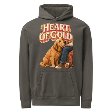 Golden Retriever Lovers Premium Garment-Dyed Hoodie - Heart Of Gold by printfluence.net