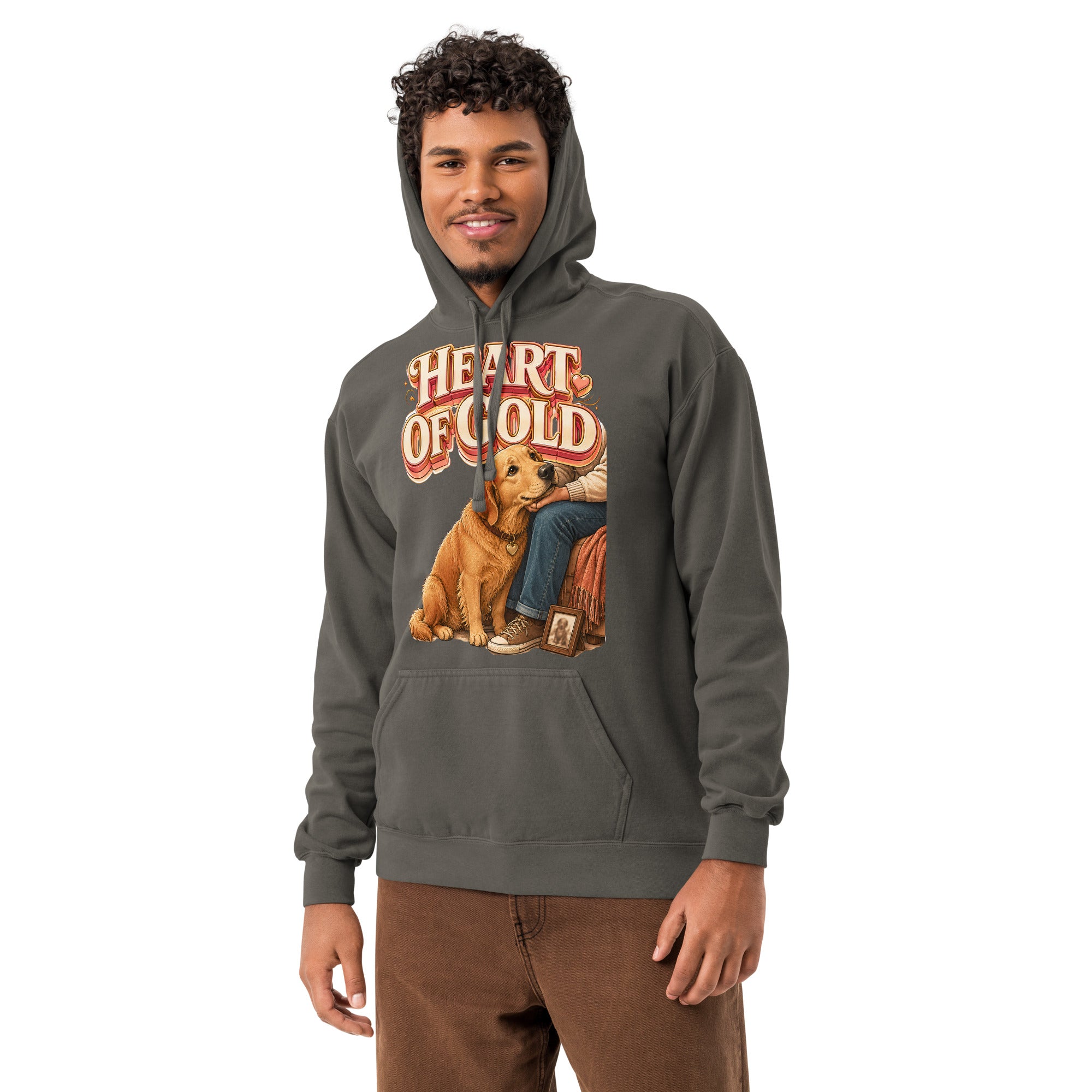 Golden Retriever Lovers Premium Garment-Dyed Hoodie - Heart Of Gold by printfluence.net