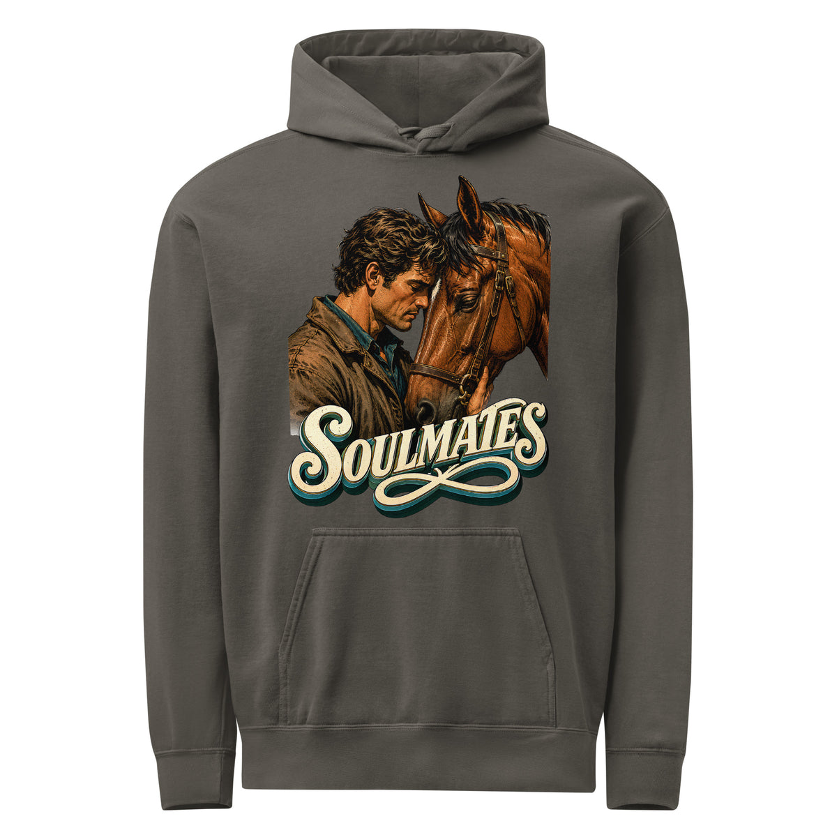 Soulmates Horse Garment-Dyed Hoodie - Horse Lovers Edition by printfluence.net