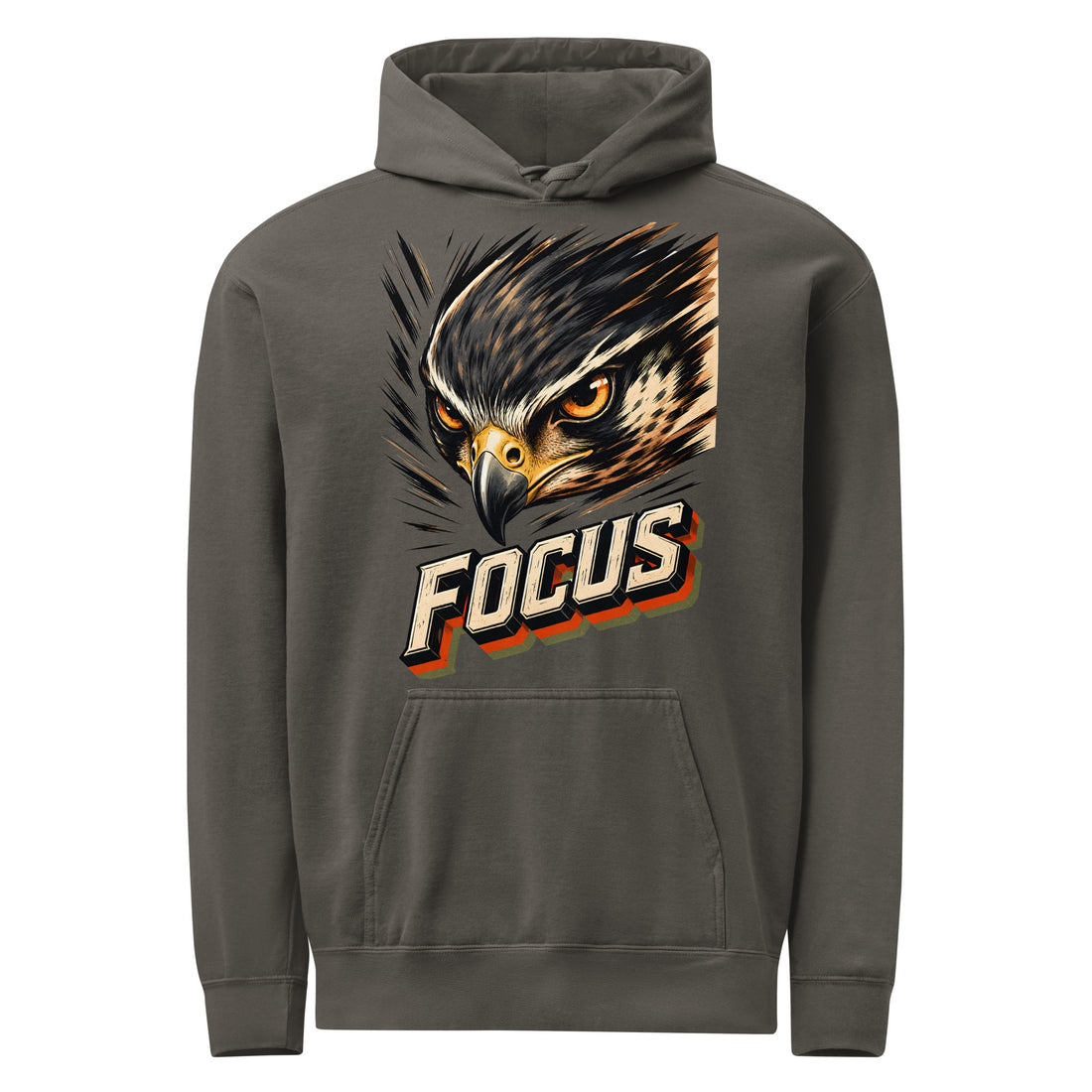 Eagle Lovers Focus Cozy Unisex Garment Dyed Hoodie H11 by printfluence.net