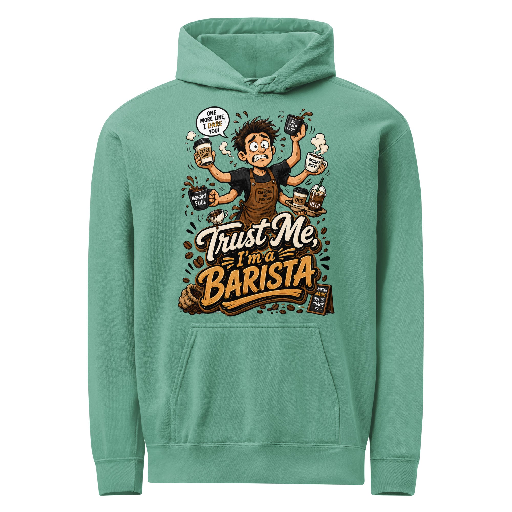 Coffee Lovers Unisex Garment-Dyed Hoodie - Emotionally Attached To Coffee! by printfluence.net