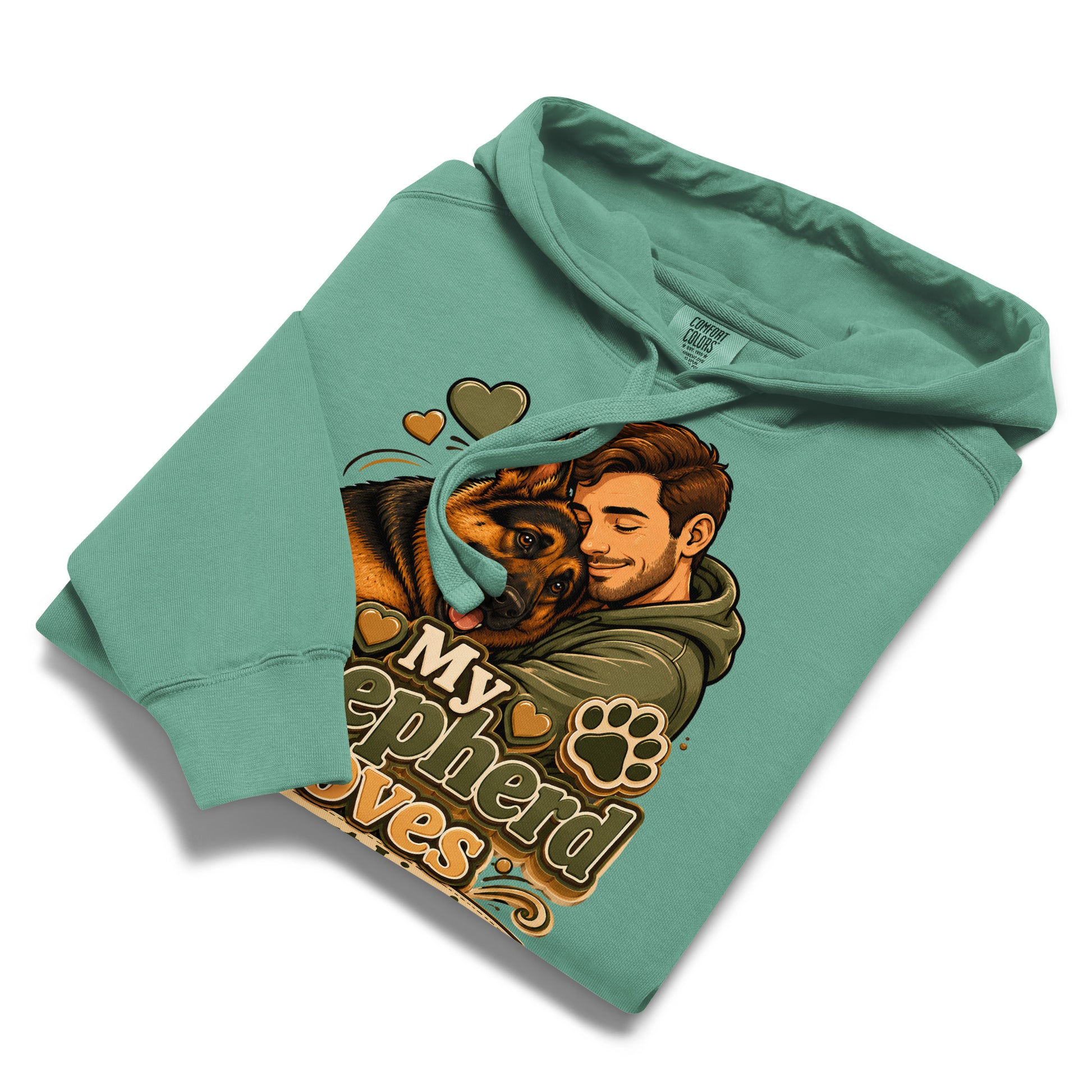 German Shepherd Loves Without Limits Garment-Dyed Hoodie by printfluence.net