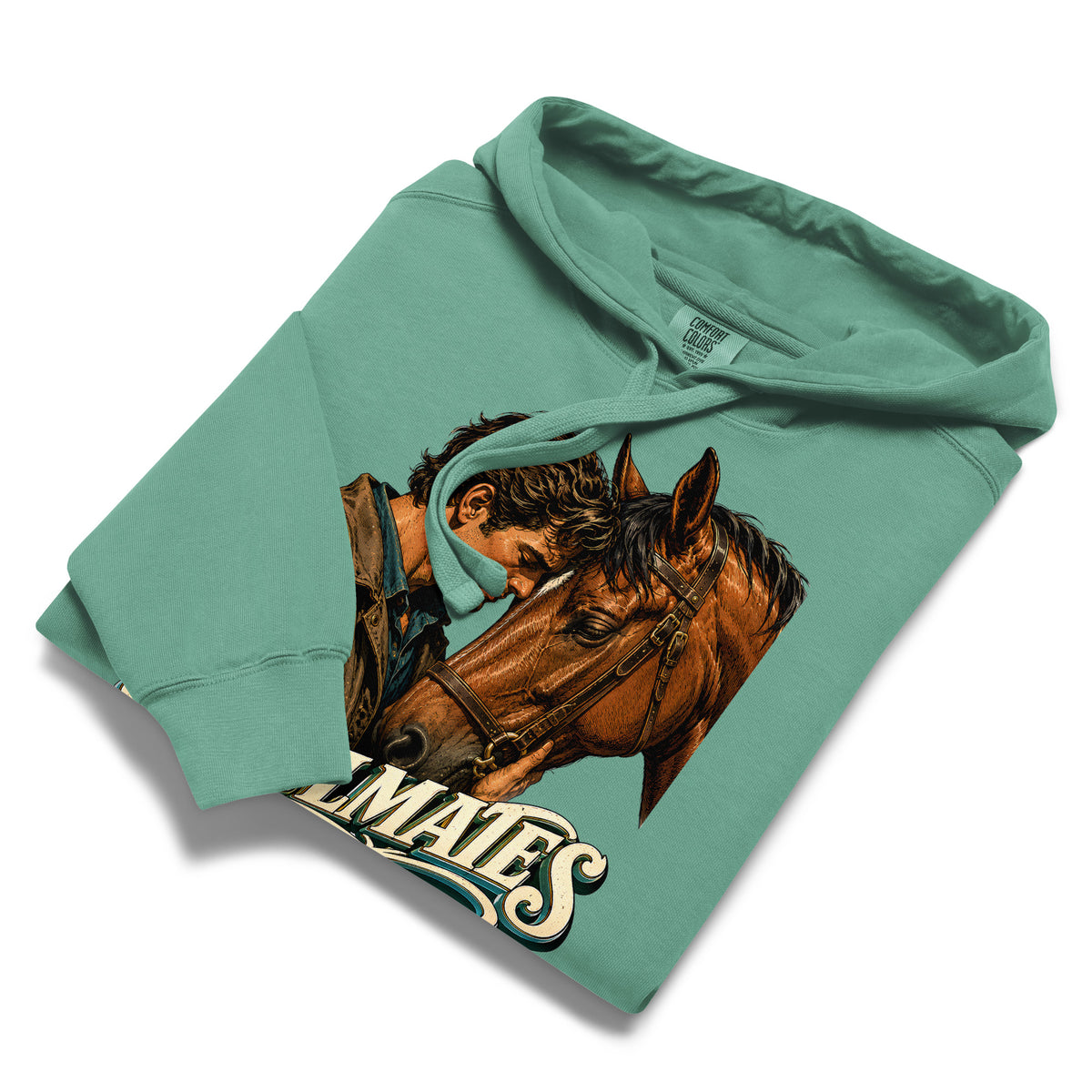 Soulmates Horse Garment-Dyed Hoodie - Horse Lovers Edition by printfluence.net