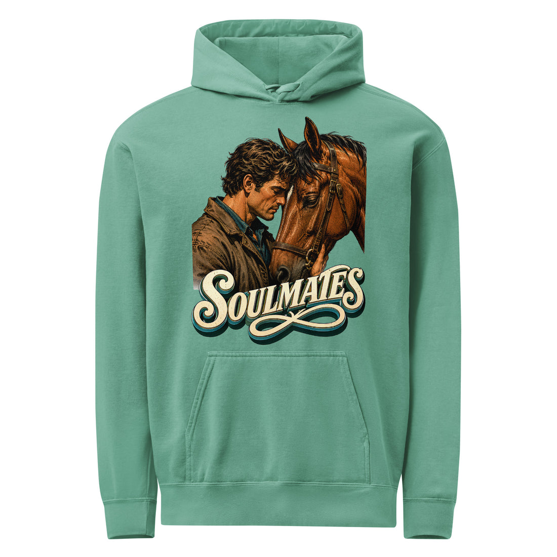 Soulmates Horse Garment-Dyed Hoodie - Horse Lovers Edition by printfluence.net