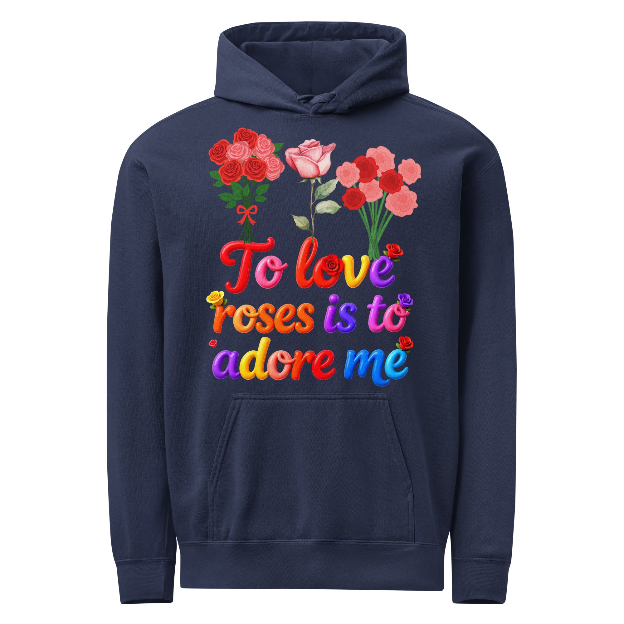 Unisex garment-dyed hoodie - Elite Rose Love Hoodie – Luxury for Visionary Tastemakers by printfluence.net