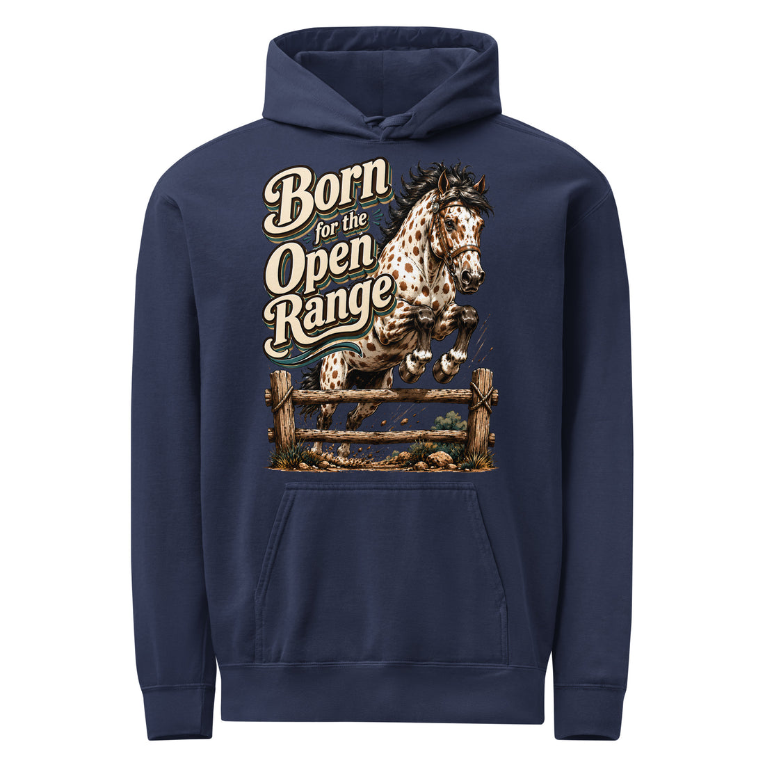 Born for the Open Range Horse Garment-Dyed Heavyweight Hoodie – Ultimate Horse Lovers Edition by printfluence.net