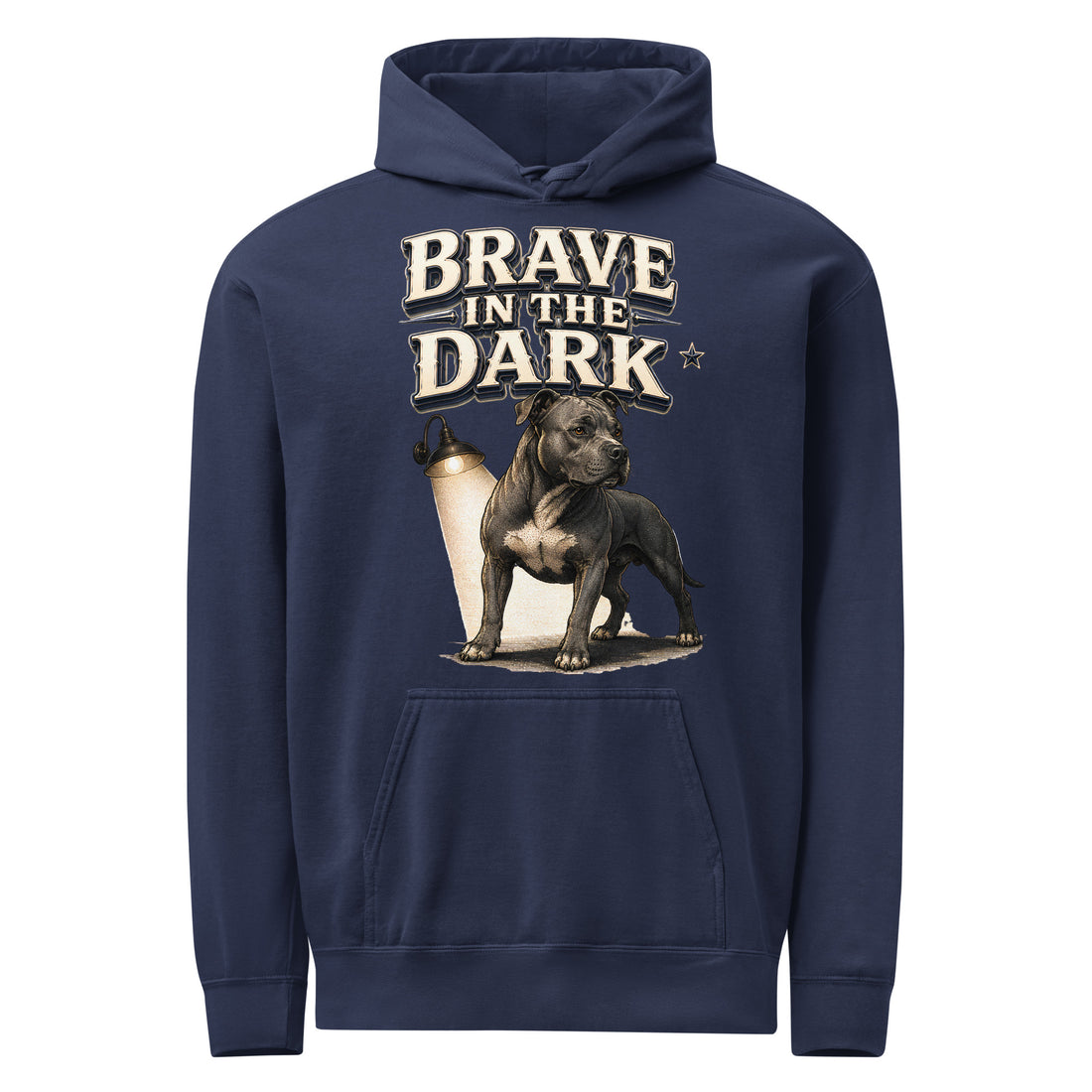Pitbull Lovers Premium Unisex Garment-Dyed Hoodie - Brave In The Dark by printfluence.net