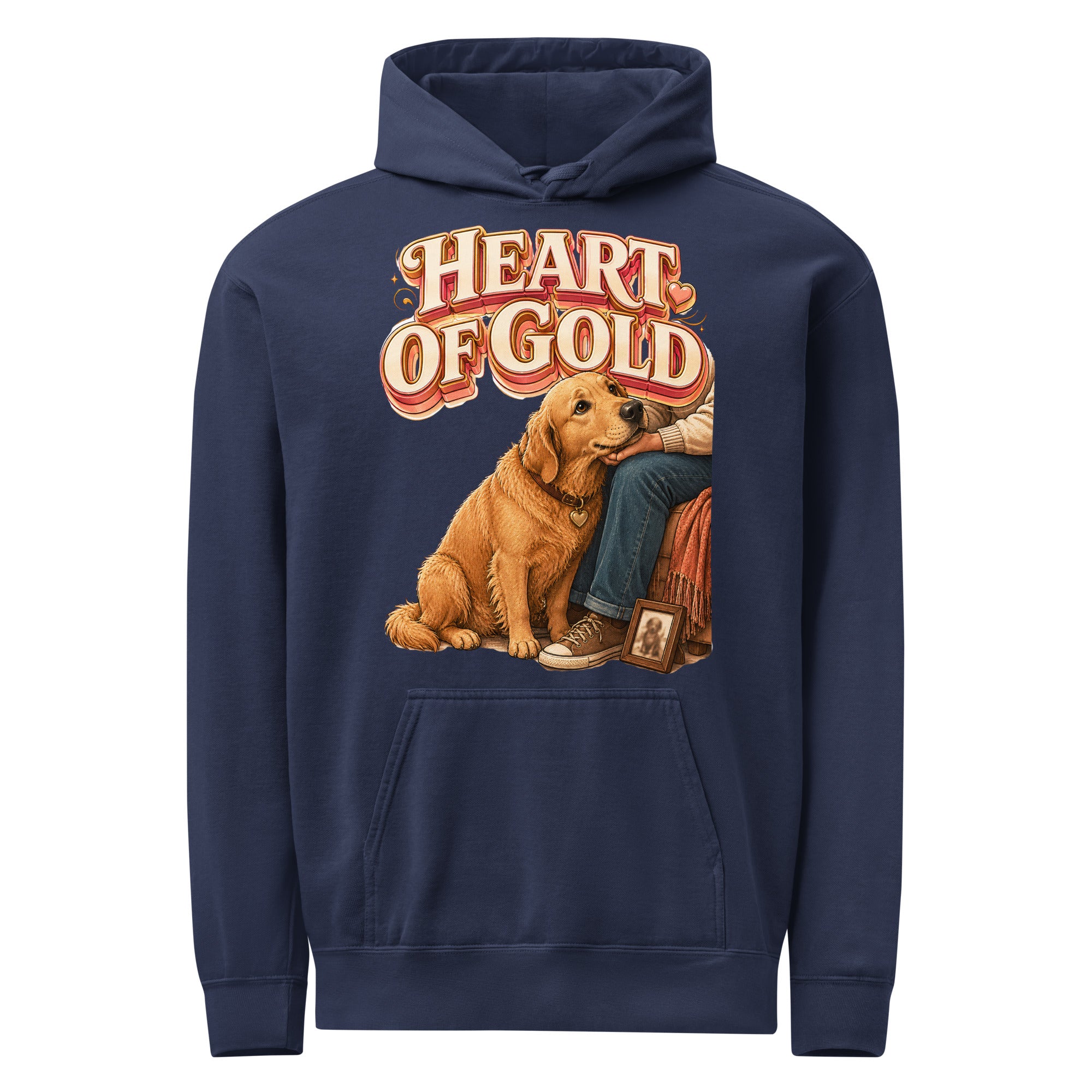Golden Retriever Lovers Premium Garment-Dyed Hoodie - Heart Of Gold by printfluence.net