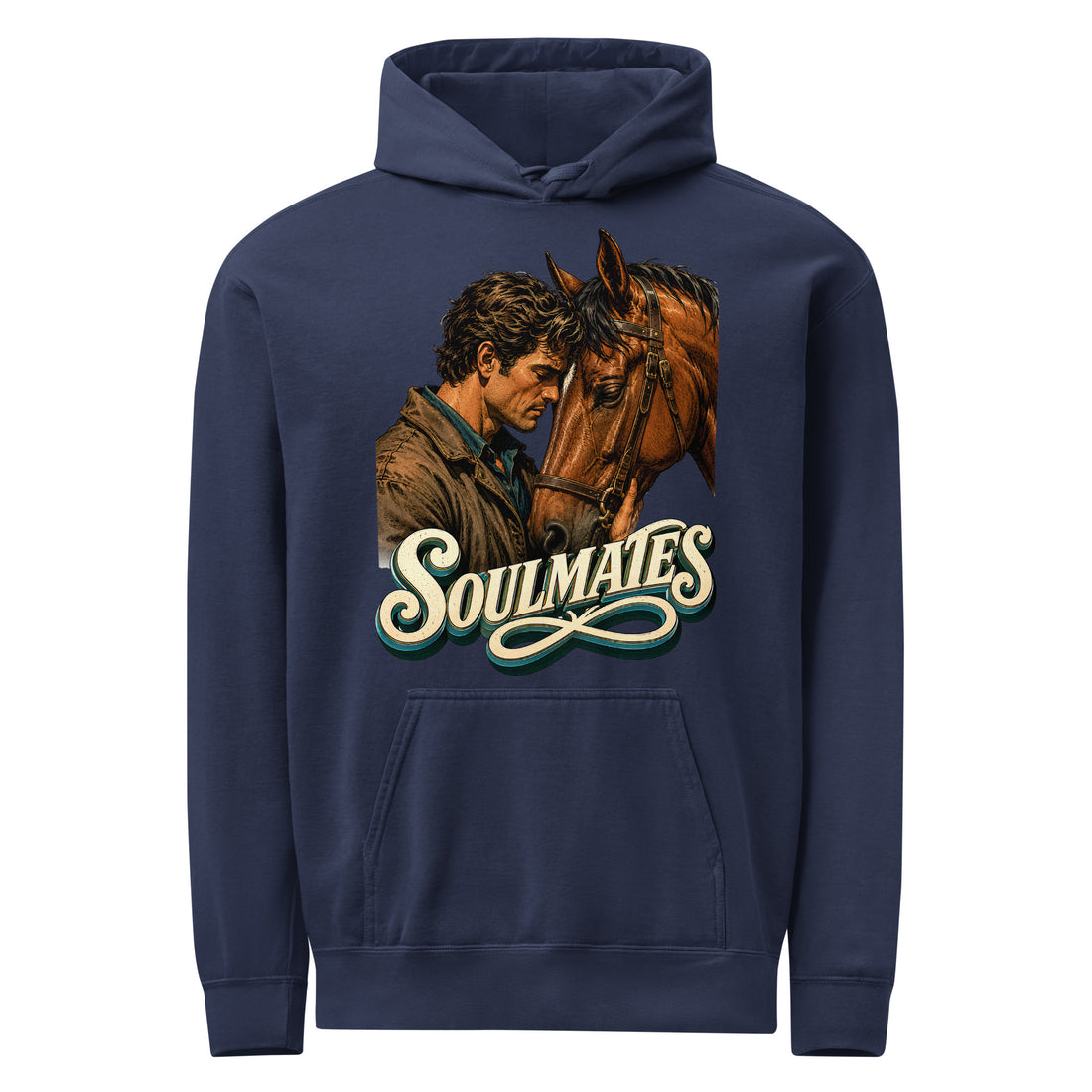 Soulmates Horse Garment-Dyed Hoodie - Horse Lovers Edition by printfluence.net