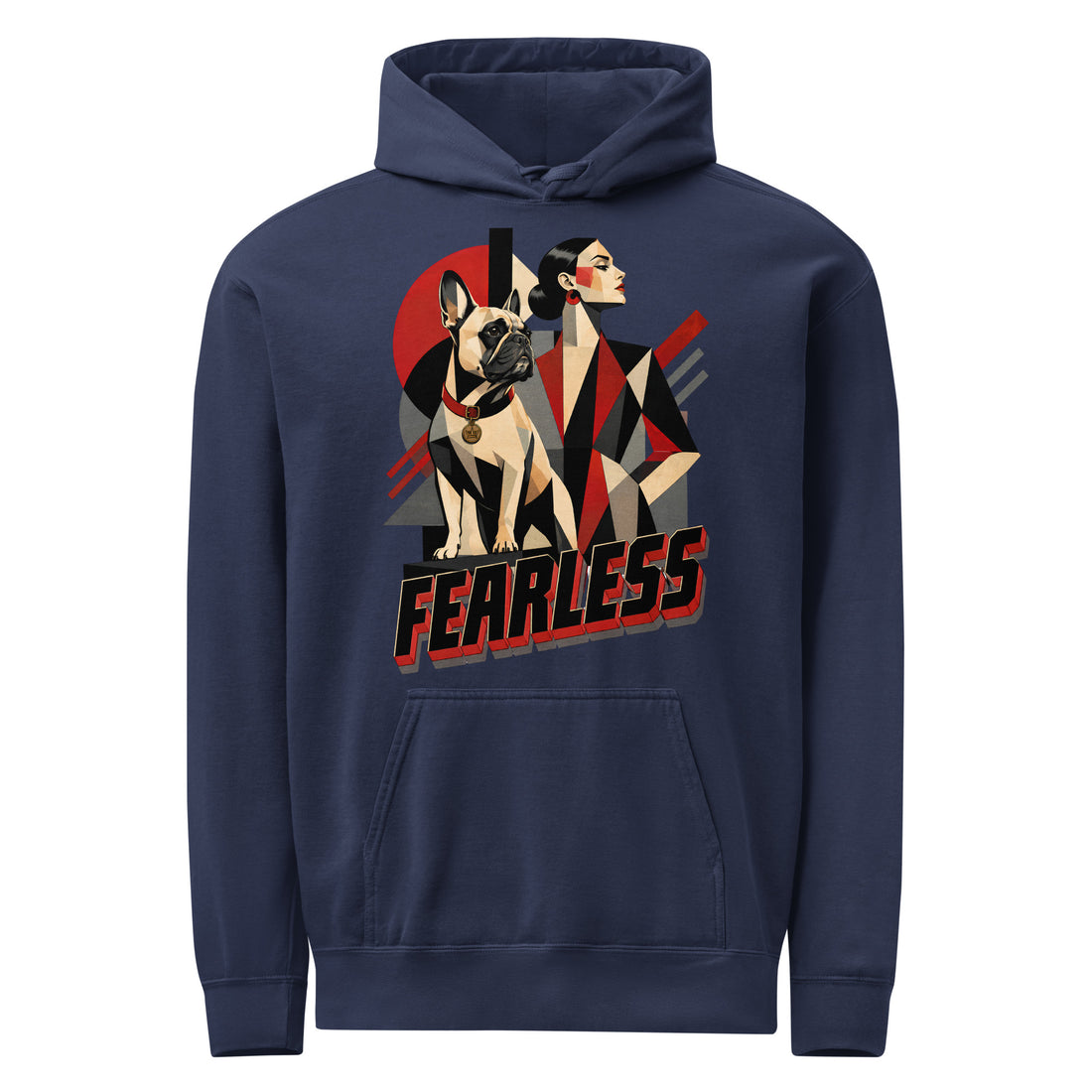 Fearless Frenchie Garment-Dyed Hoodie - French Bulldog Lovers Avant-Garde Pullover H-11 by printfluence.net