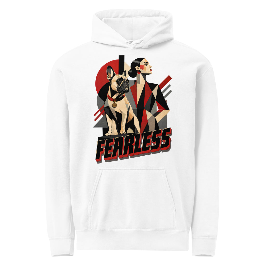 Fearless Frenchie Garment-Dyed Hoodie - French Bulldog Lovers Avant-Garde Pullover H-11 by printfluence.net
