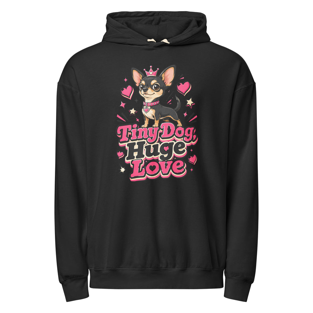 Elite Tiny Dog Huge Love - Premium Luxury Chihuahua Dog Lovers Garment-Dyed Lightweight Hoodie by printfluence.net