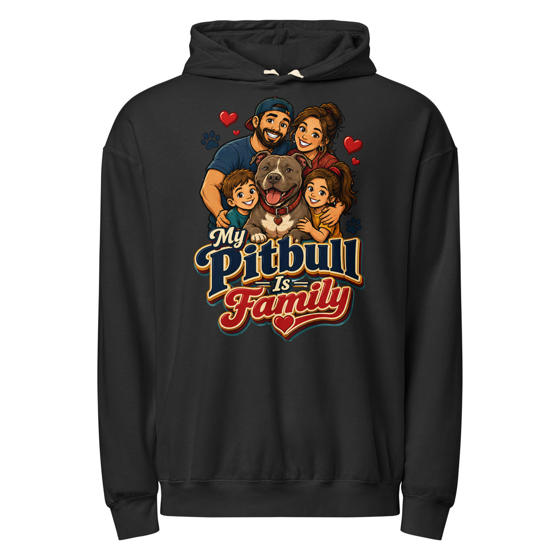 My Pitbull Is Family Pitbull Lovers Garment Dyed Hoodie by printfluence.net