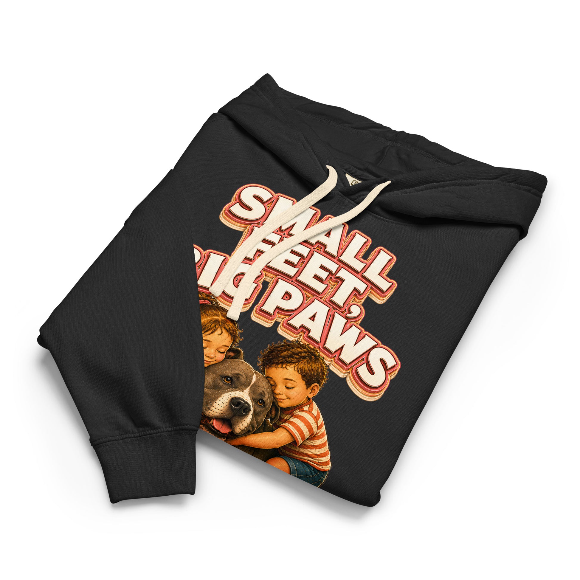 Pitbull Lovers Unisex Garment-Dyed Lightweight Hoodie - Small Feet Big Paws by printfluence.net