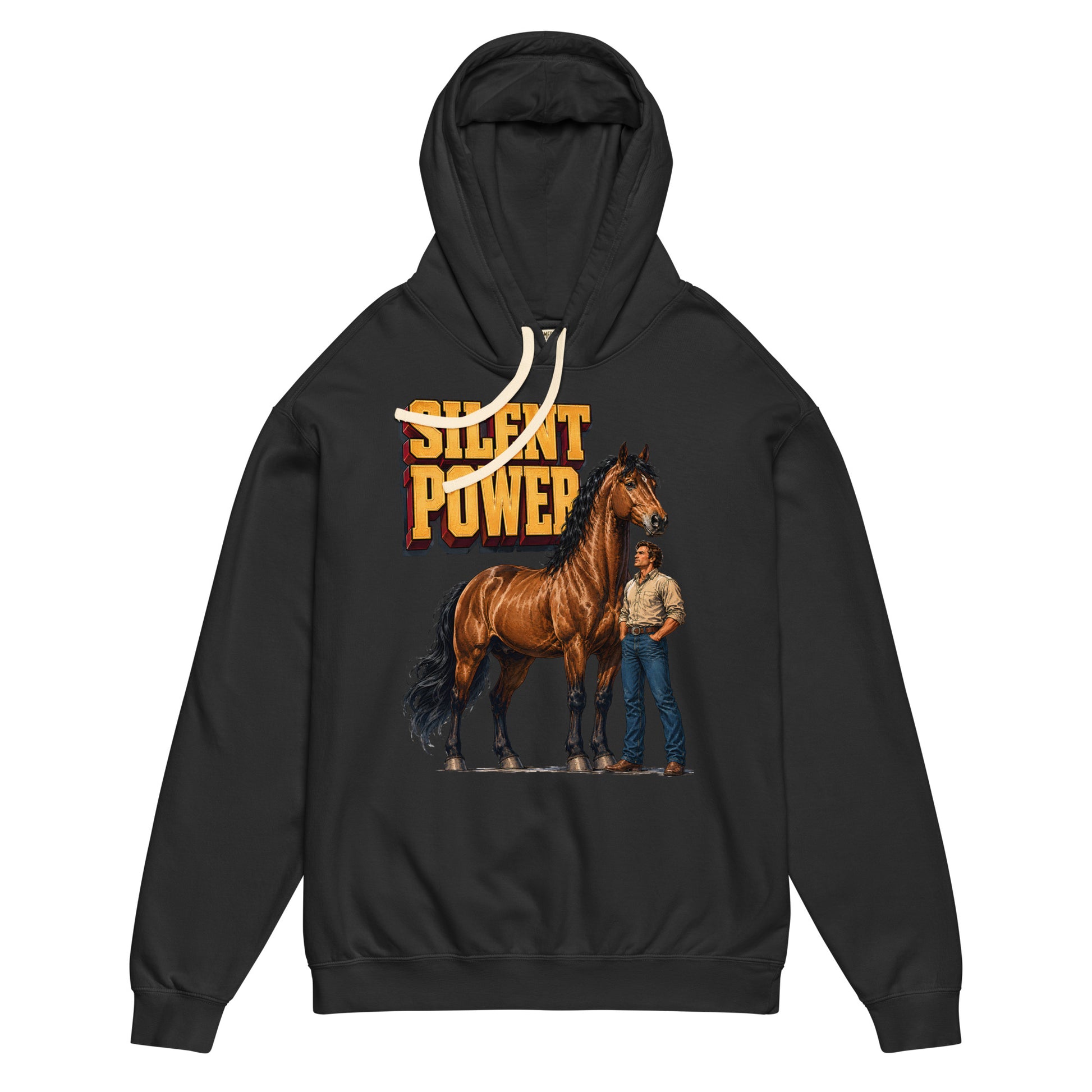 Silent Power Unisex Garment-Dyed Lightweight Hoodie - Horse Lovers Edition H-6 by printfluence.net