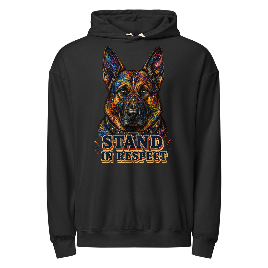 Starry German Shepherd Lovers Lightweight Hoodie Stand In Respect H6 by printfluence.net