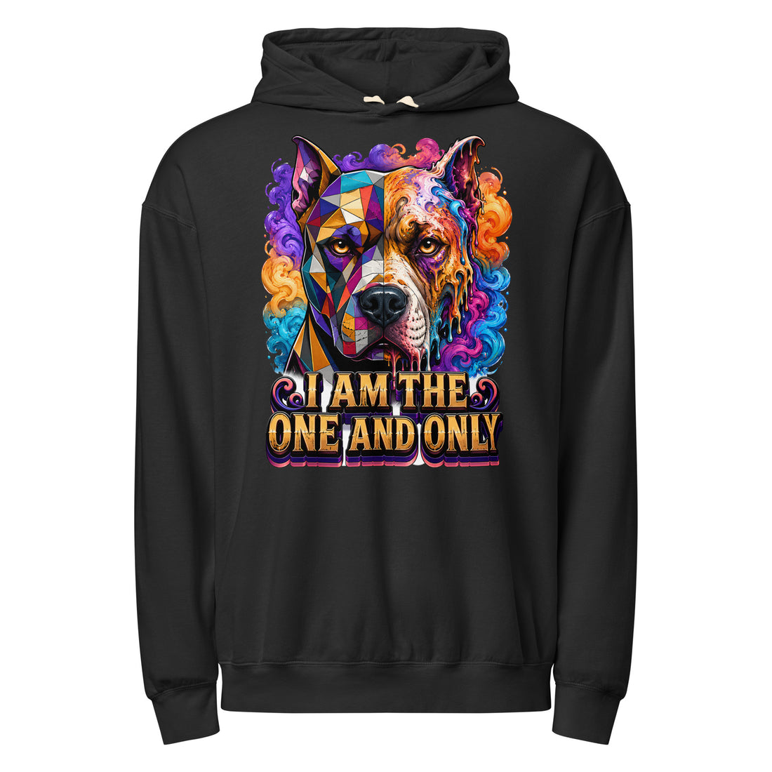One and Only Pitbull Lovers Eco Garment-Dyed Lightweight HoodieH-6 by printfluence.net