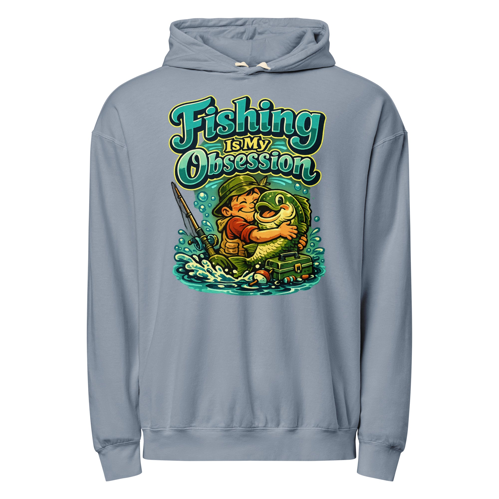 Fishing Is My Obsession Lightweight Hoodie - Premium Garment Dyed Bass Fishing Lovers Pullover by printfluence.net