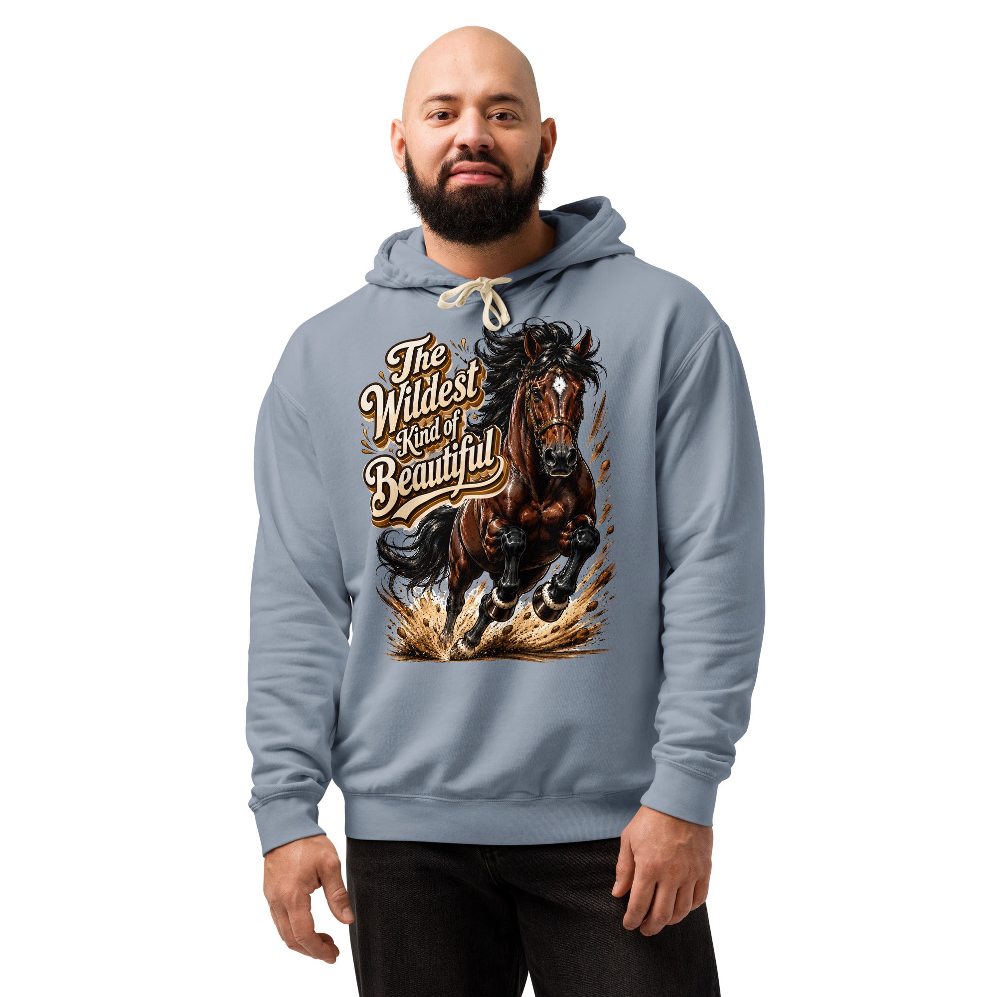 Wildest Kind of Beautiful Lightweight Hoodie | Premium Wash Horse Lovers Gift by printfluence.net