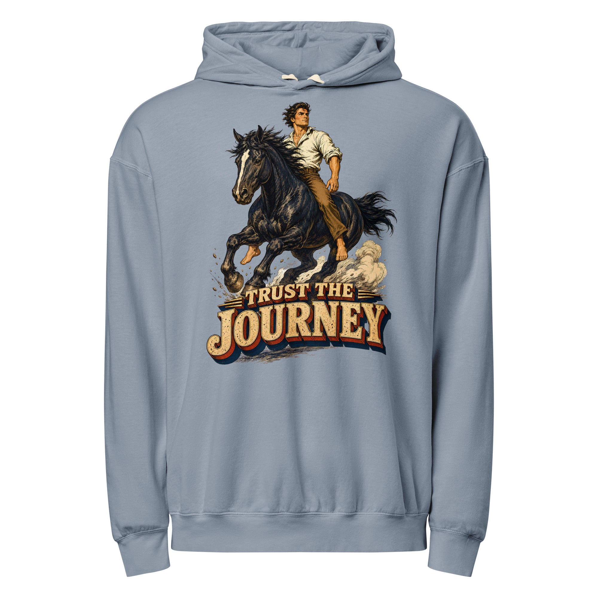 Vintage Horse Journey Lightweight Hoodie - Horse Lovers Edition by printfluence.net