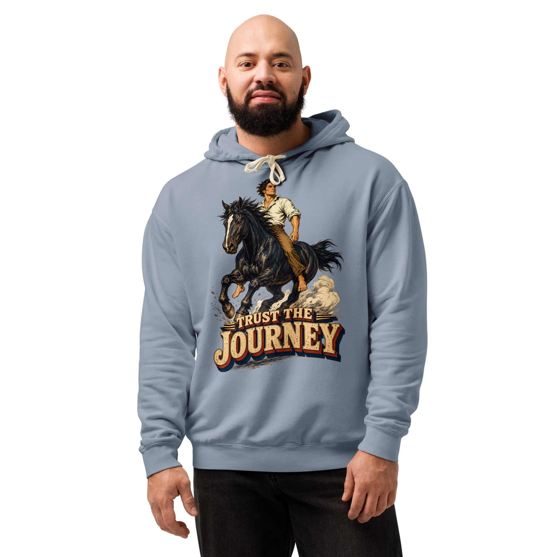Vintage Horse Journey Lightweight Hoodie - Horse Lovers Edition by printfluence.net