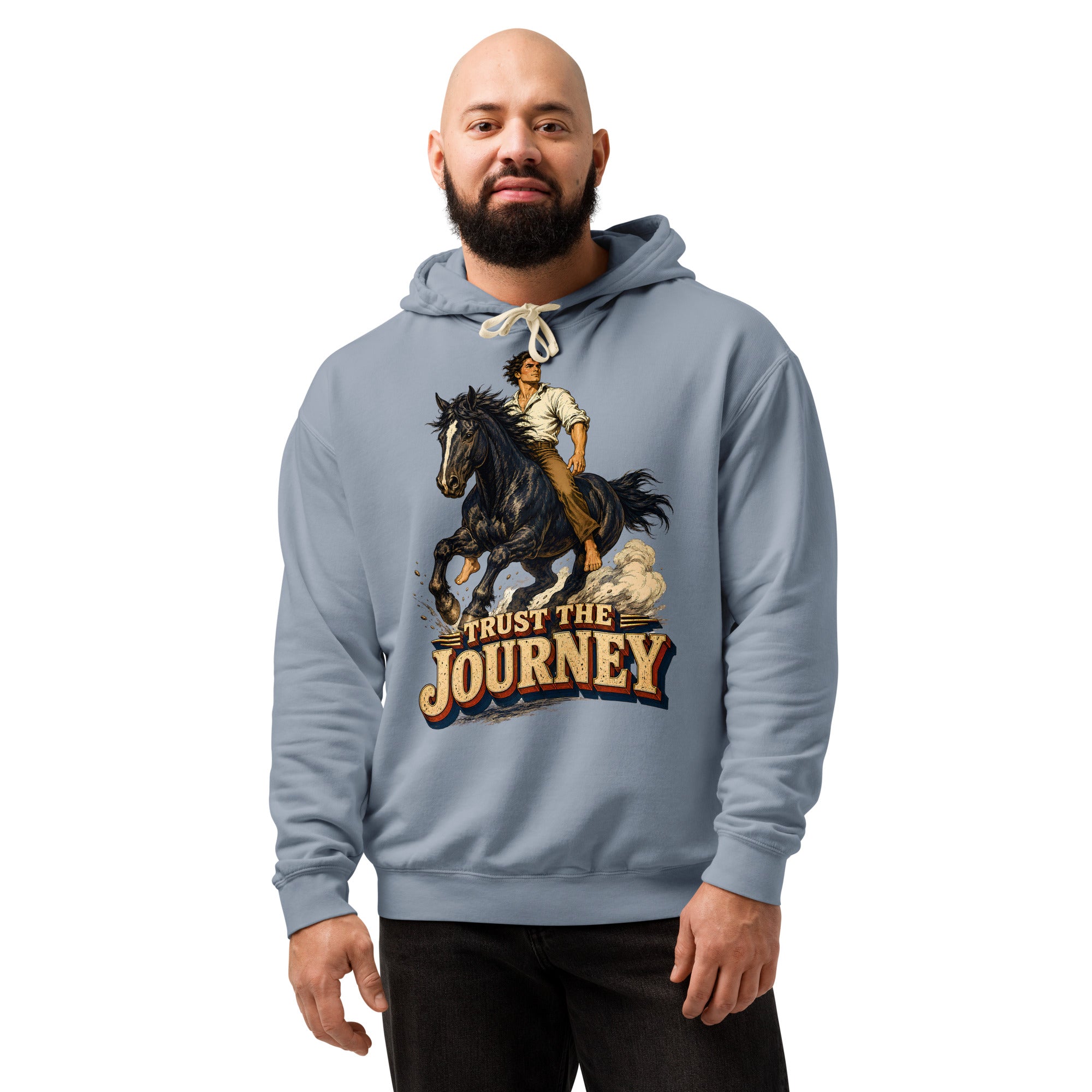 Vintage Horse Journey Lightweight Hoodie - Horse Lovers Edition by printfluence.net