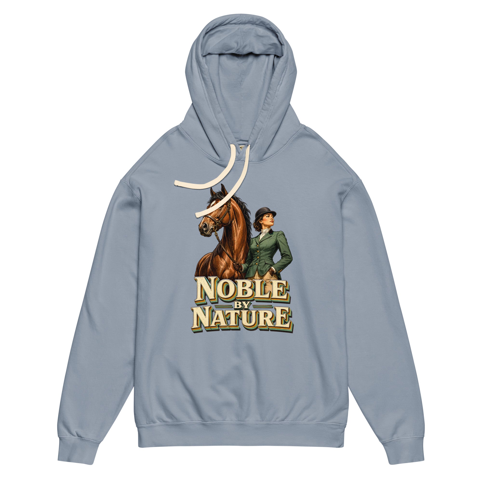Noble By Nature Vintage Horse Lightweight Hoodie - Horse Lovers Edition H-6 by printfluence.net
