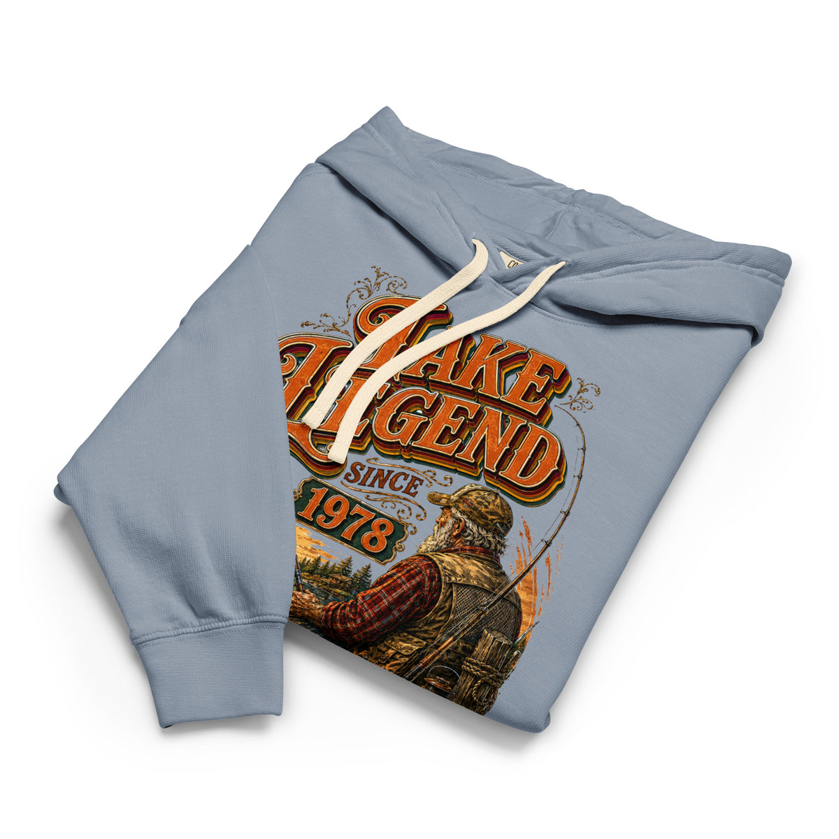 Fishing Lovers | Unisex garment-dried lightweight hoodie — LAKE LEGEND SINCE 1978 by printfluence