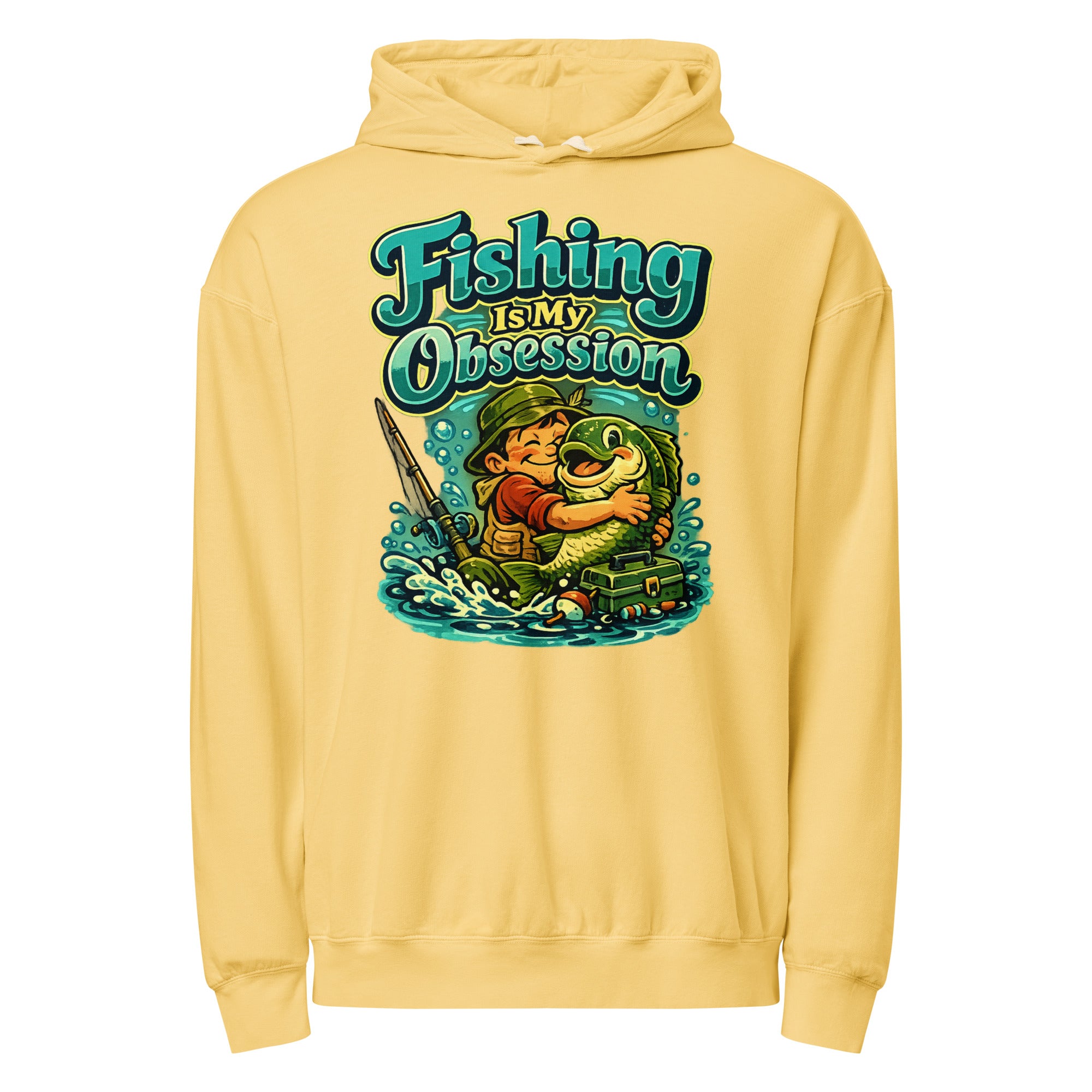 Fishing Is My Obsession Lightweight Hoodie - Premium Garment Dyed Bass Fishing Lovers Pullover by printfluence.net