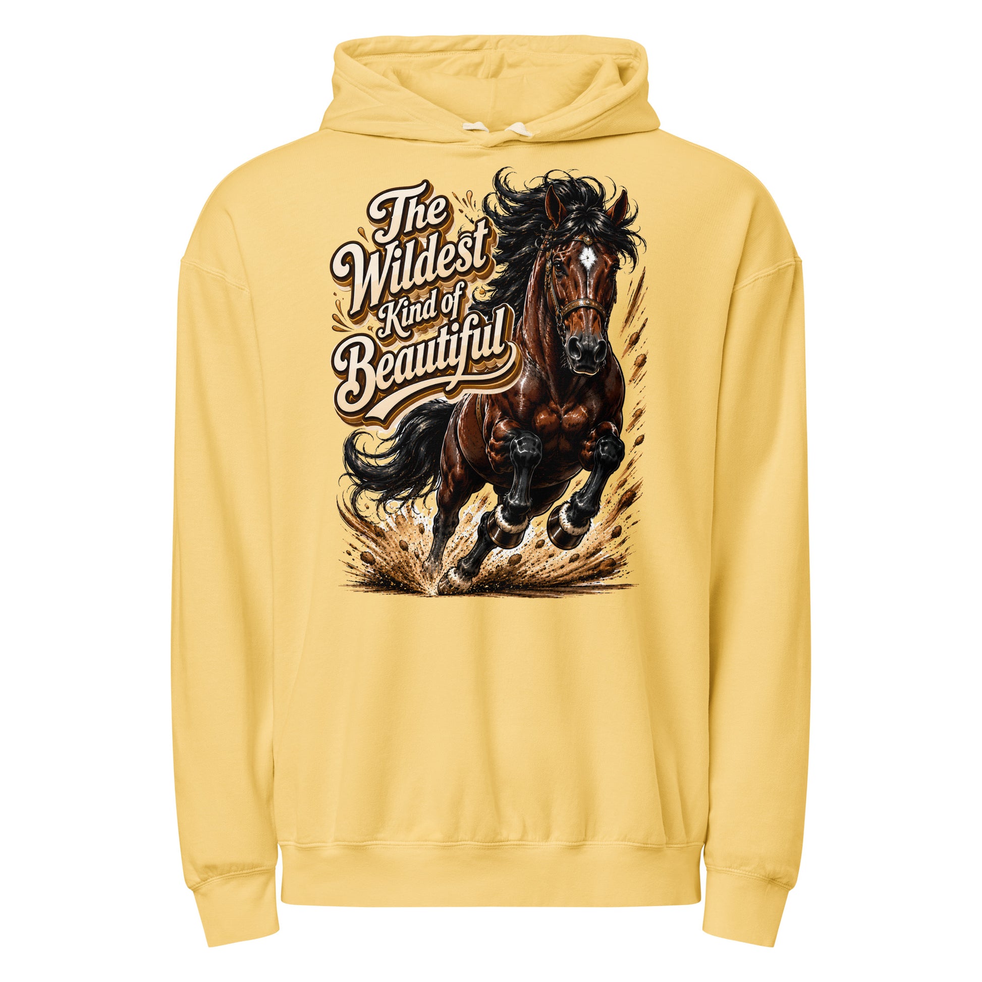 Wildest Kind of Beautiful Lightweight Hoodie | Premium Wash Horse Lovers Gift by printfluence.net